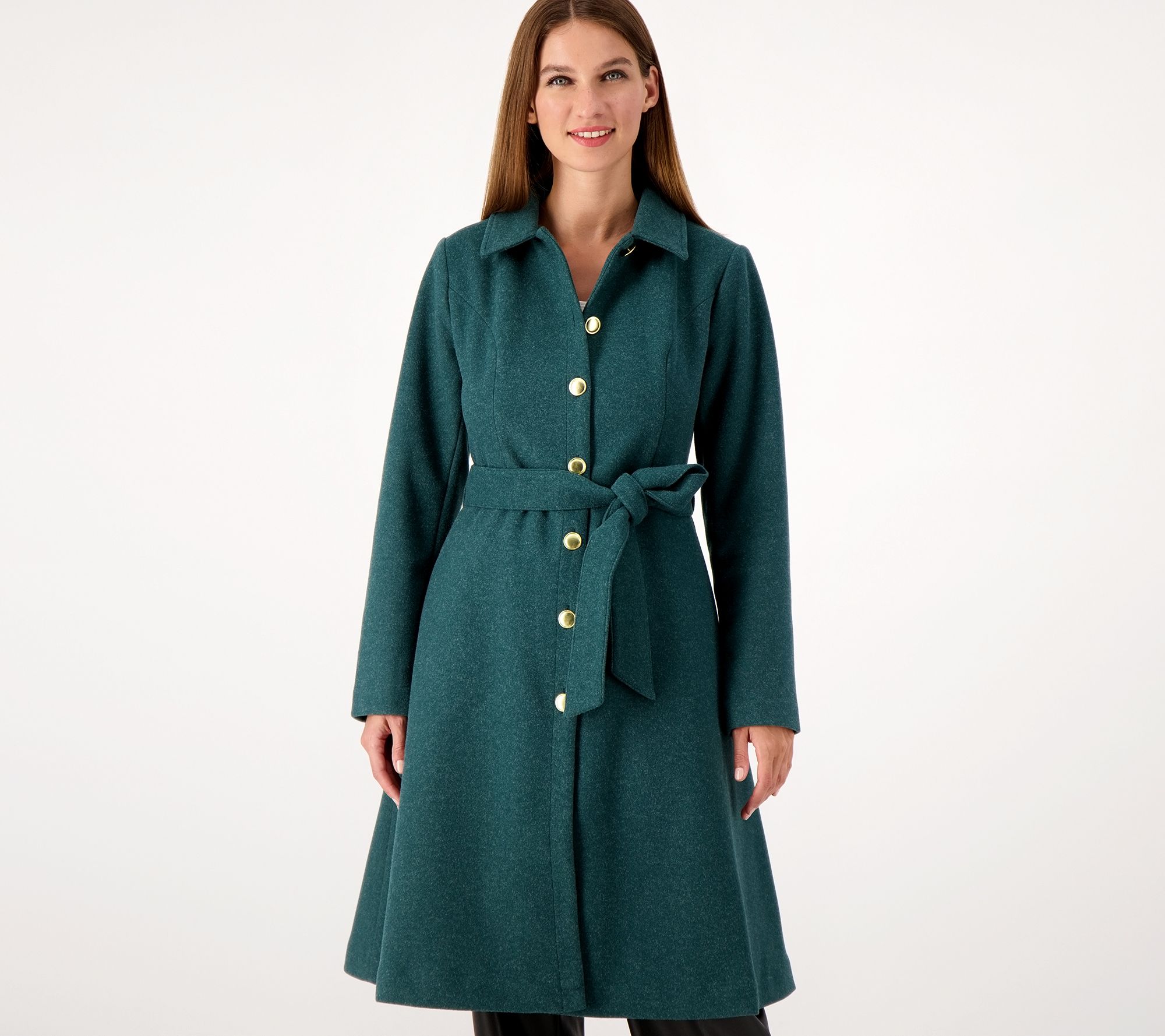 Girl With Curves Classic A-Line Coat - QVC.com