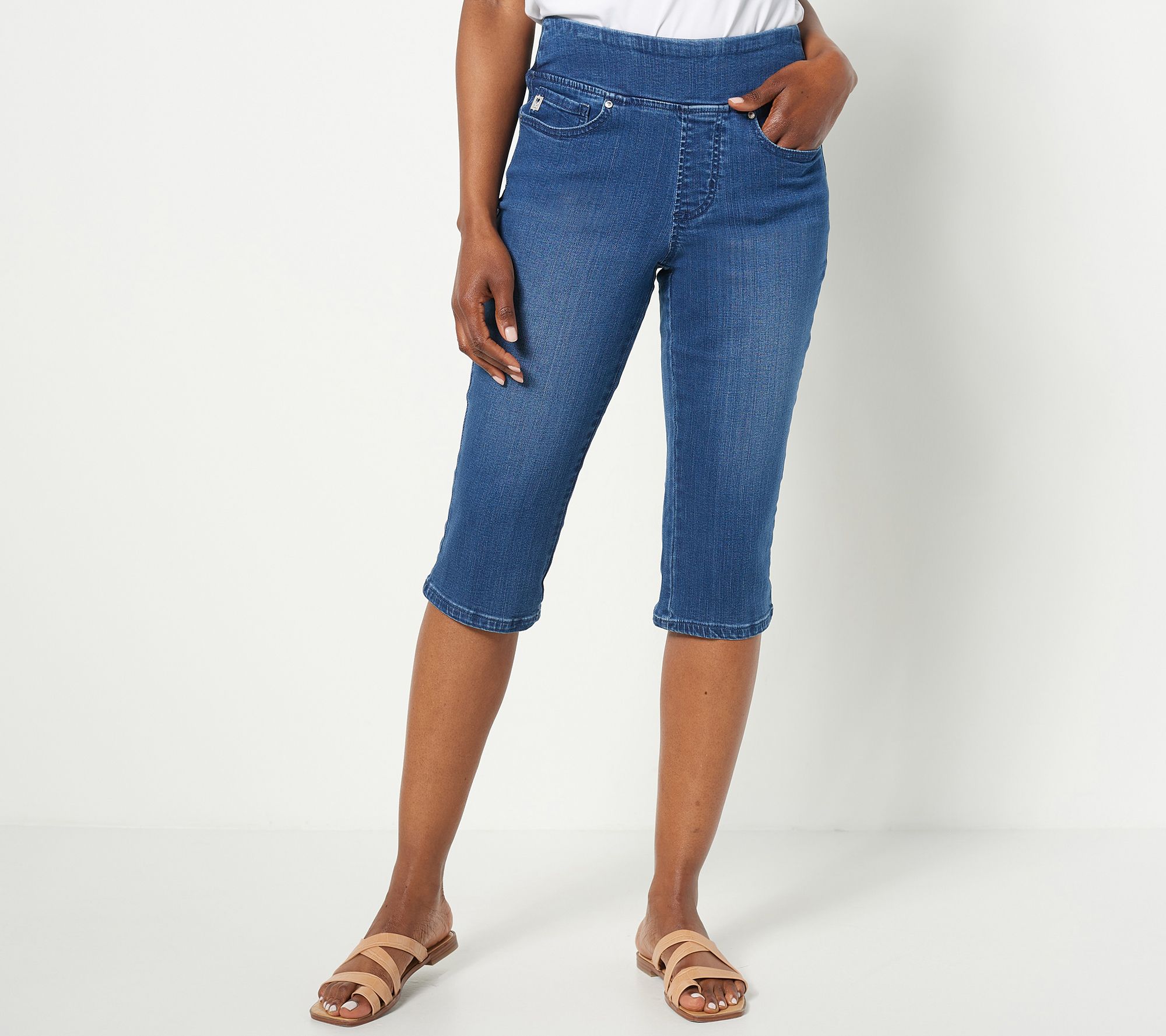 "As Is" Belle by Kim Gravel Tall TripleLuxe Denim Pedal Pushers