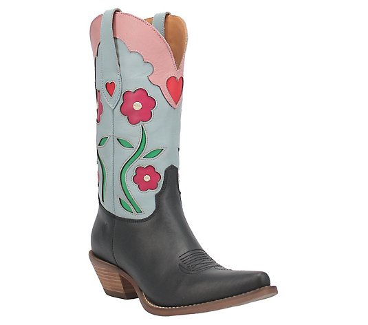 Dingo Women's Comin' Up Roses Leather Pull On Boots