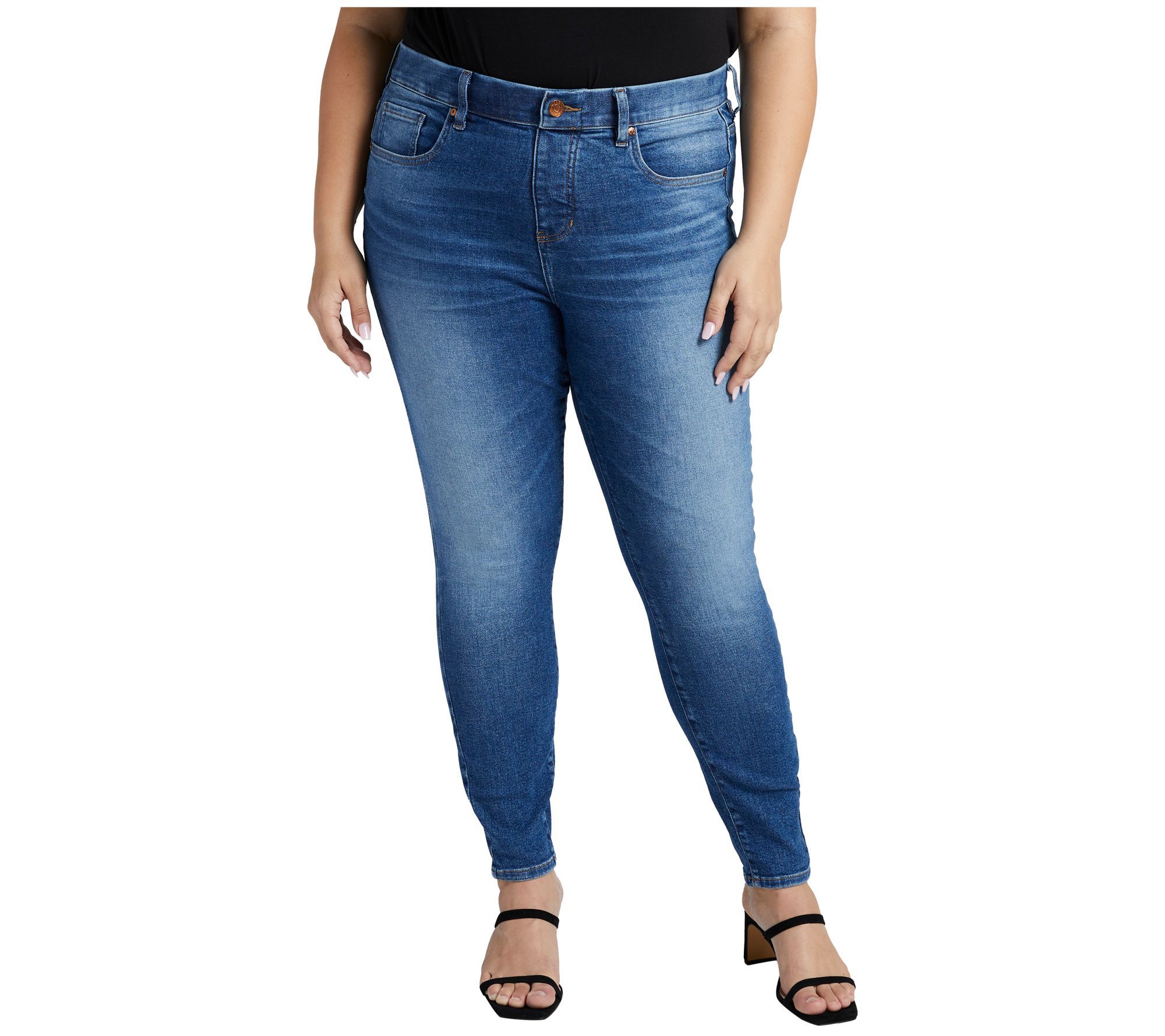 JAG Valentina High Rise Skinny Pull-On Jeans-Lapiz Blue 