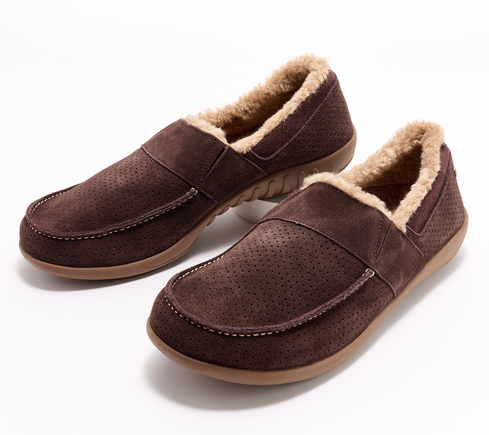Revitalign Orthotic Mens Warm-Lined Suede Loafers - Fiesta