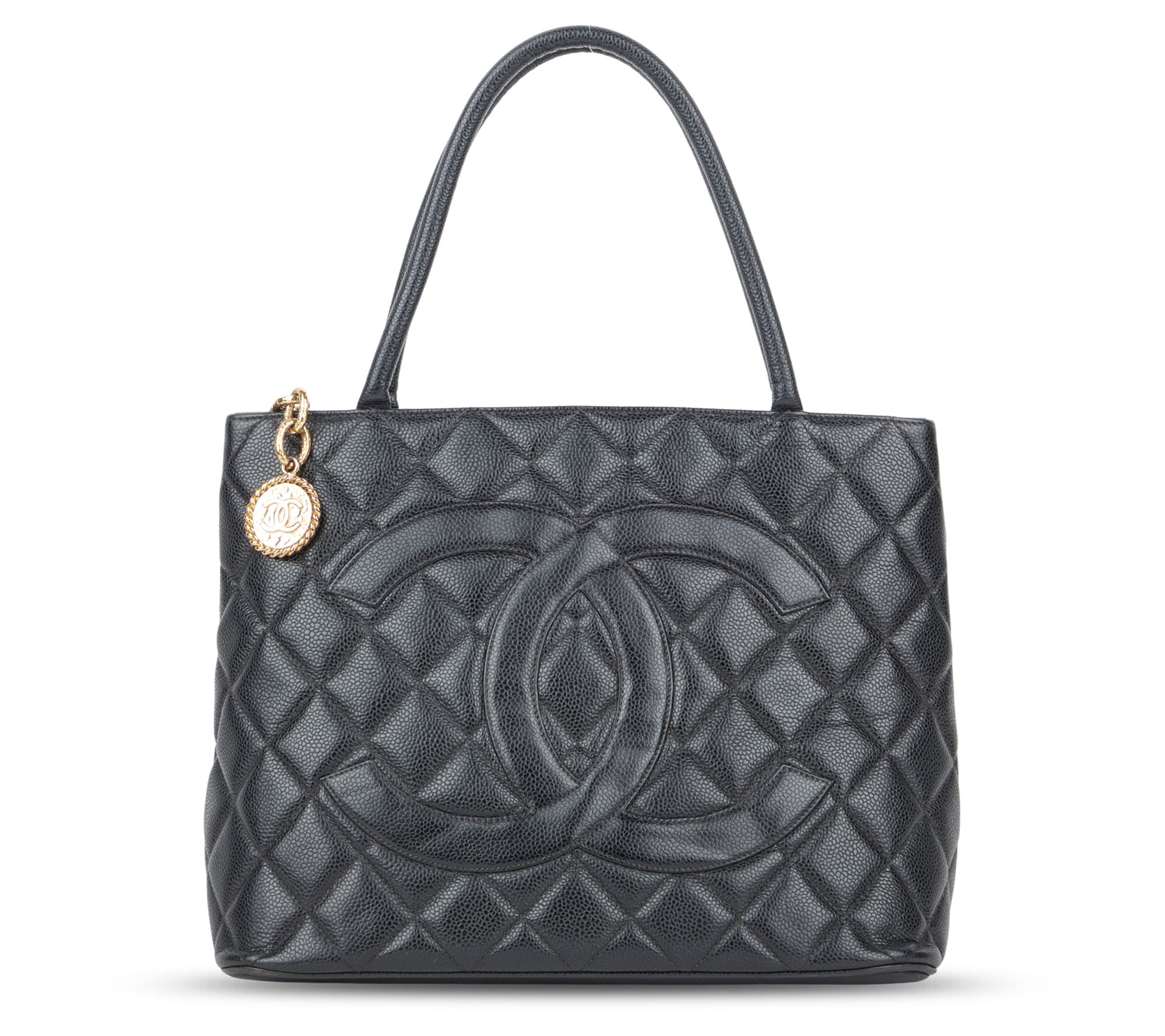 Pre-Owned Chanel Medallion Tote GHW  Black 2