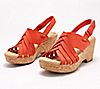 "As Is" Clarks Collection Woven Leather Wedges - Giselle Glow