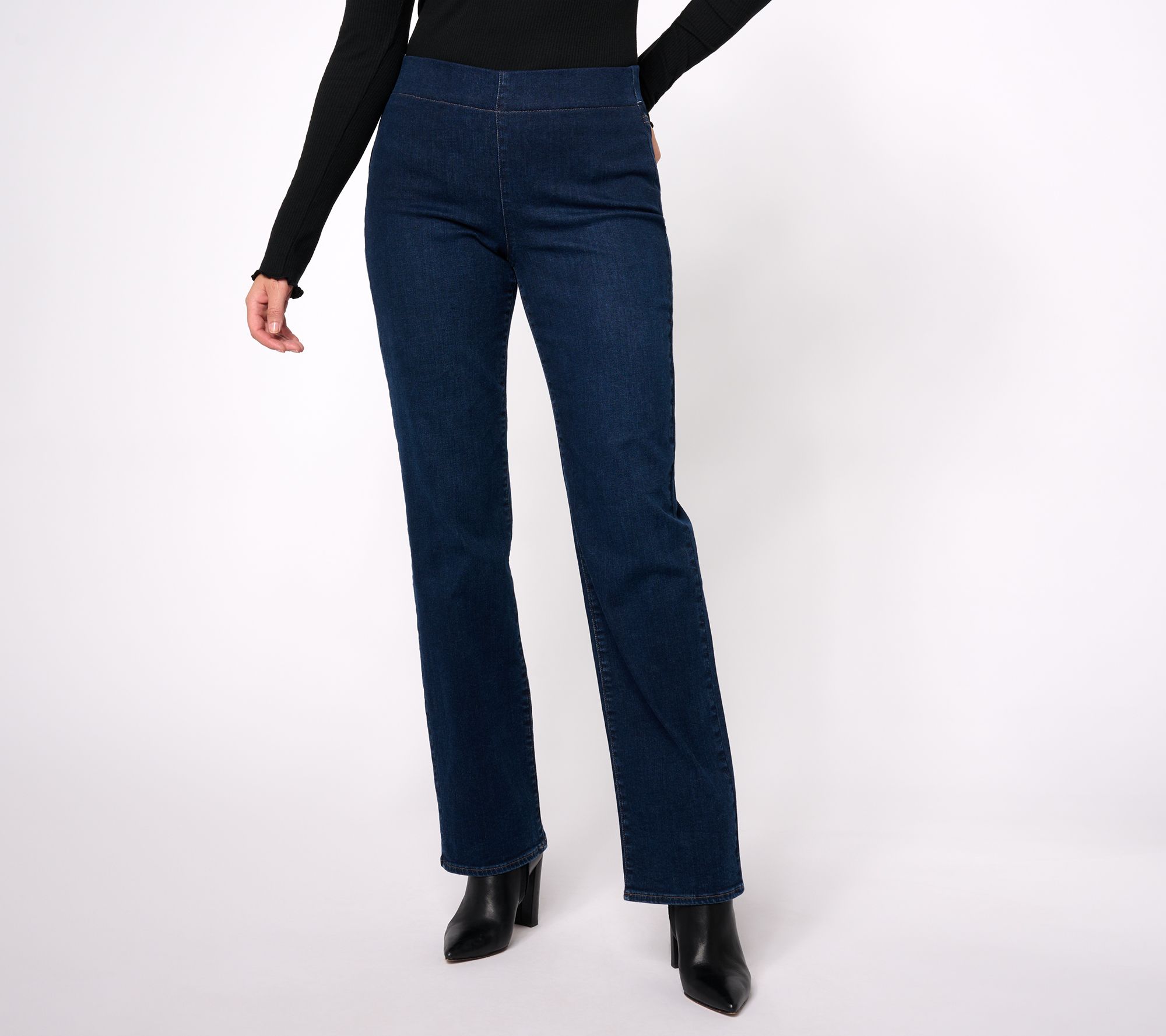 NYDJ Pull-On Bailey Relaxed Straight Jeans- Palace - QVC.com