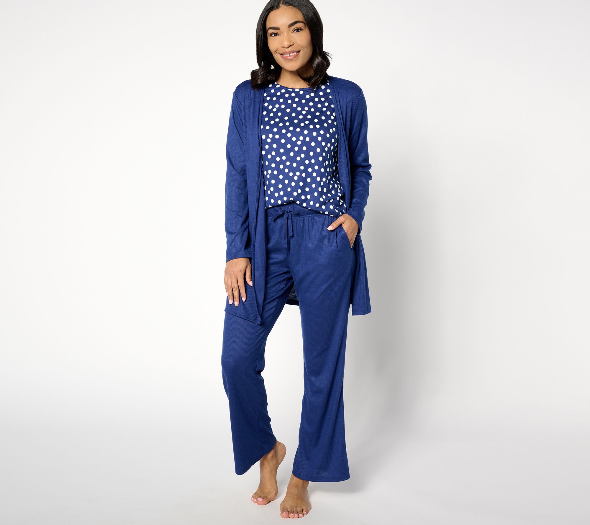 MUK LUKS Tall Ribbed & Cloud Knit 3 - Piece Lounge Set