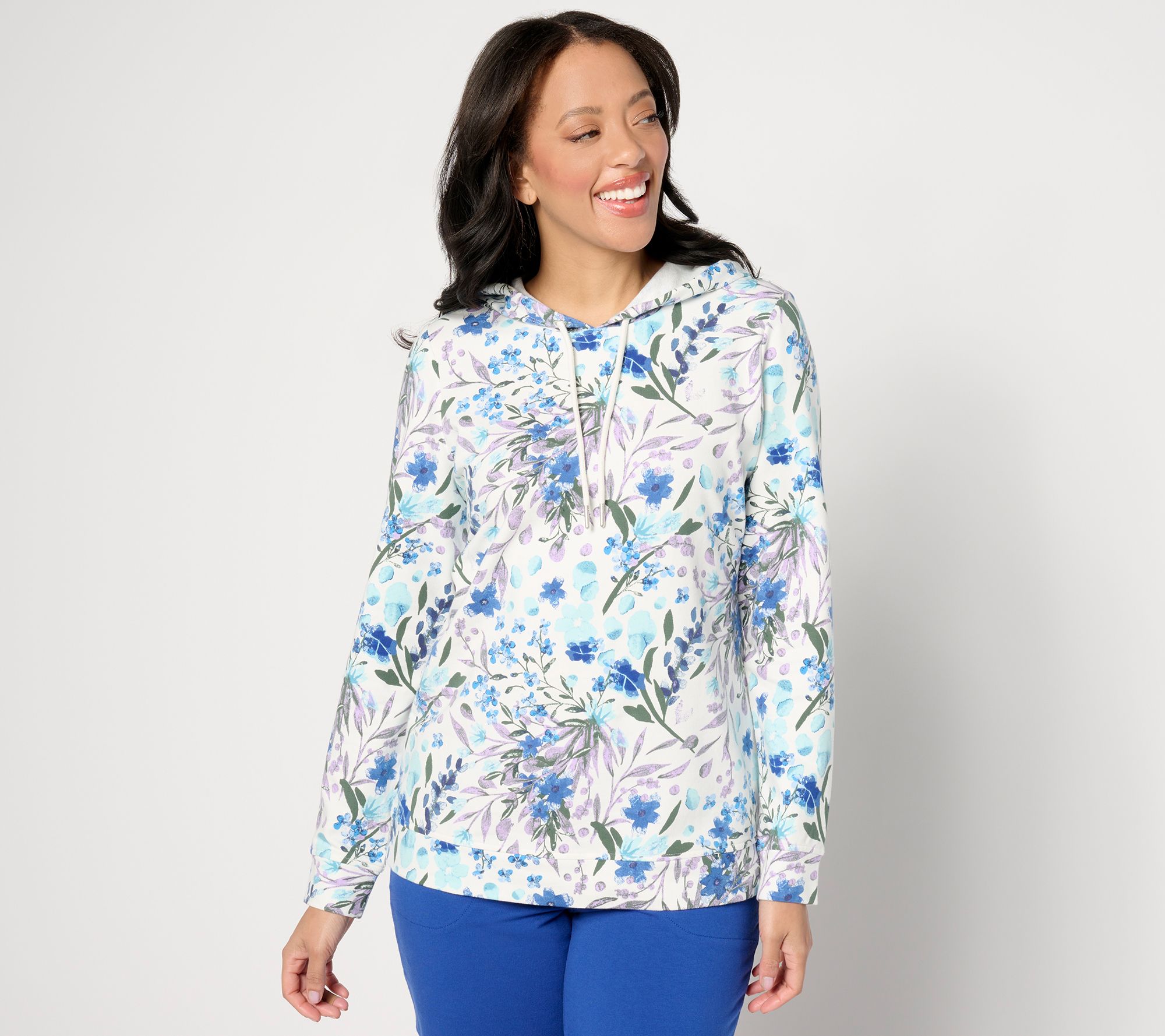 Women's Drawstring Sweatshirt Hoodie Loose Fit Floral Print Sweatshirts  Casual Zip Up Sweatshirt Women Fashion Fall, Blue, Small : :  Clothing, Shoes & Accessories