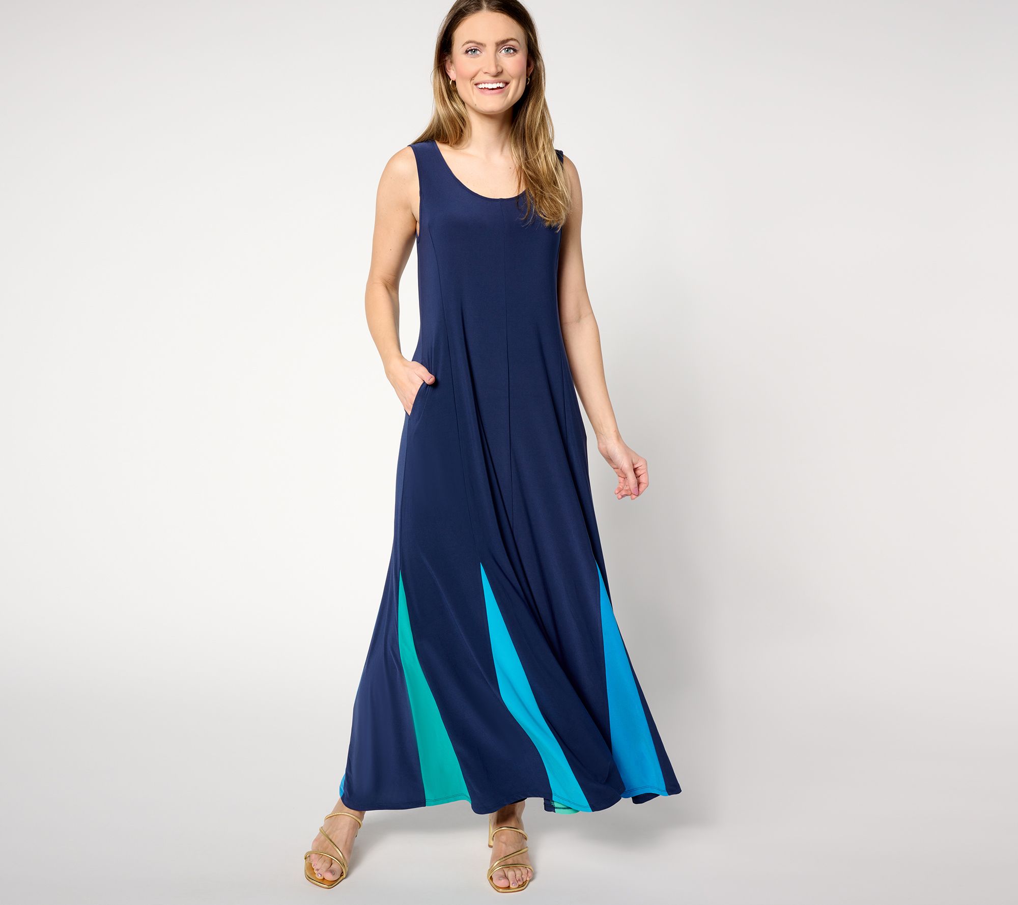 Attitudes by Renee Regular Como Jersey Godet Maxi Dress