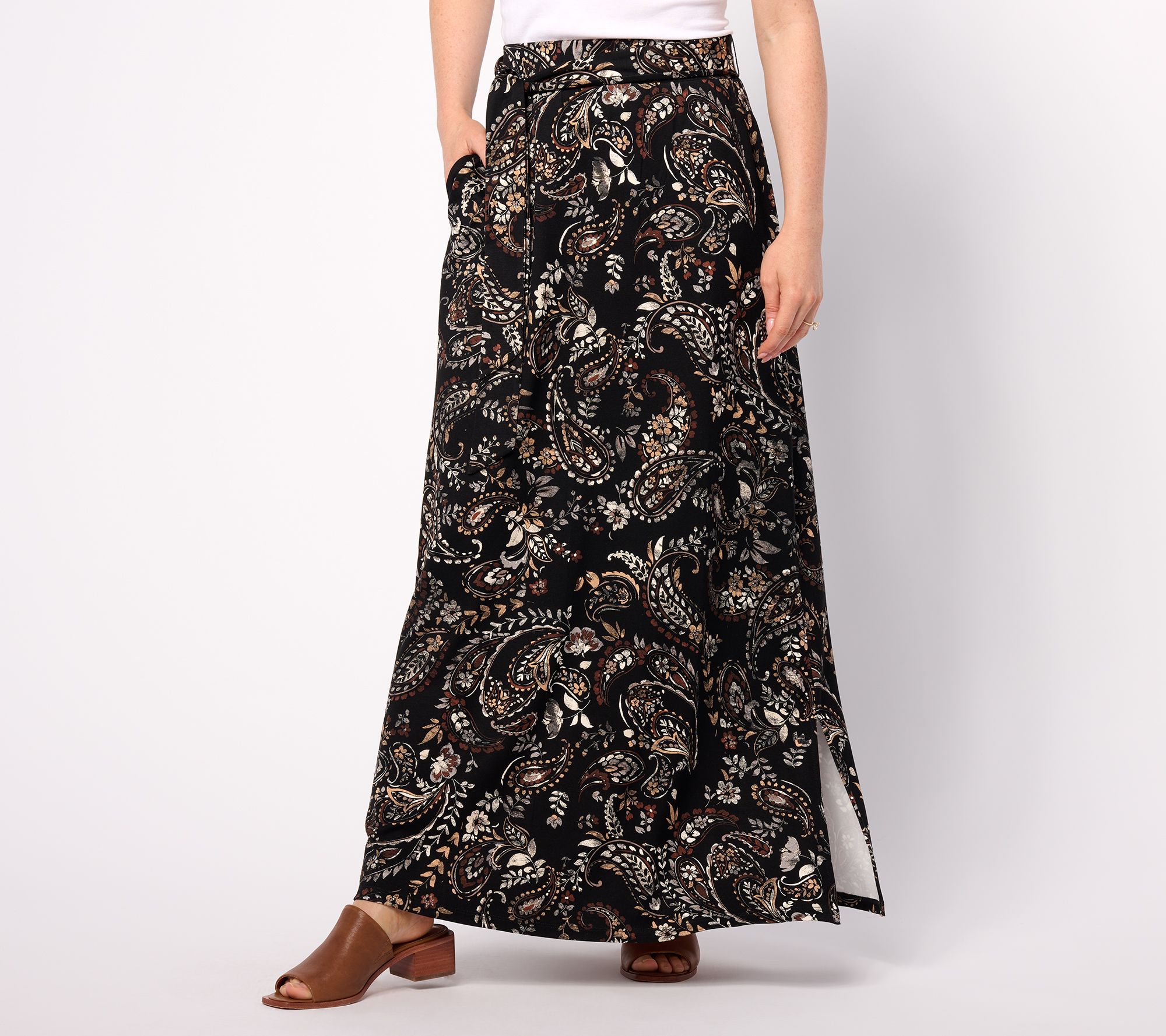 Qvc black maxi skirt best sale