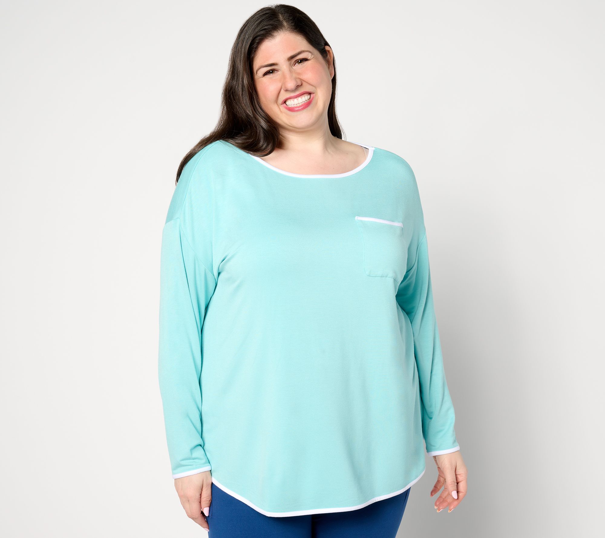 Sport Savvy Long-Sleeve Easy Pullover Top - QVC.com