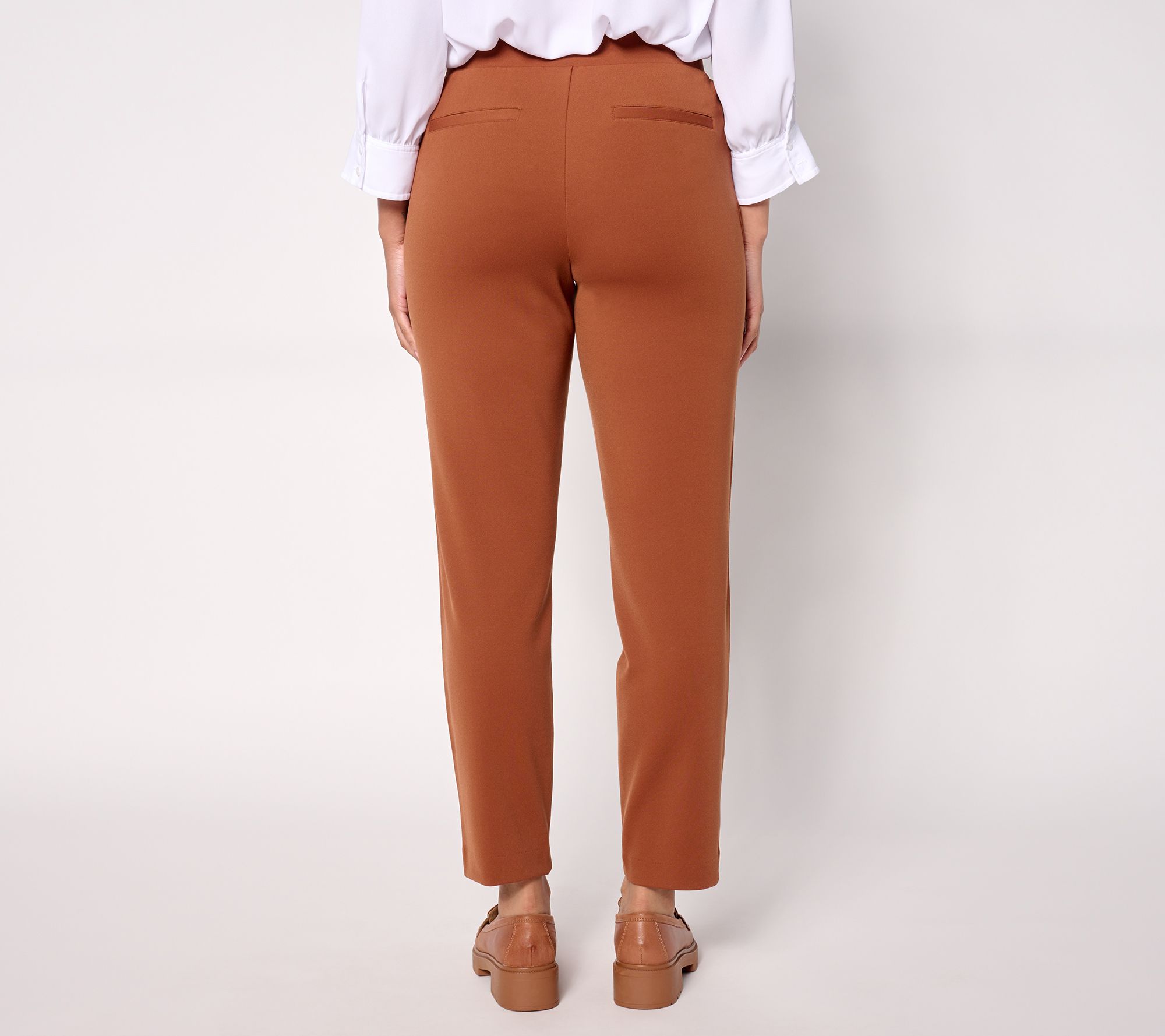 Isaac Mizrahi Live! Icon Crepe Slim Straight Ankle Pants | QVC