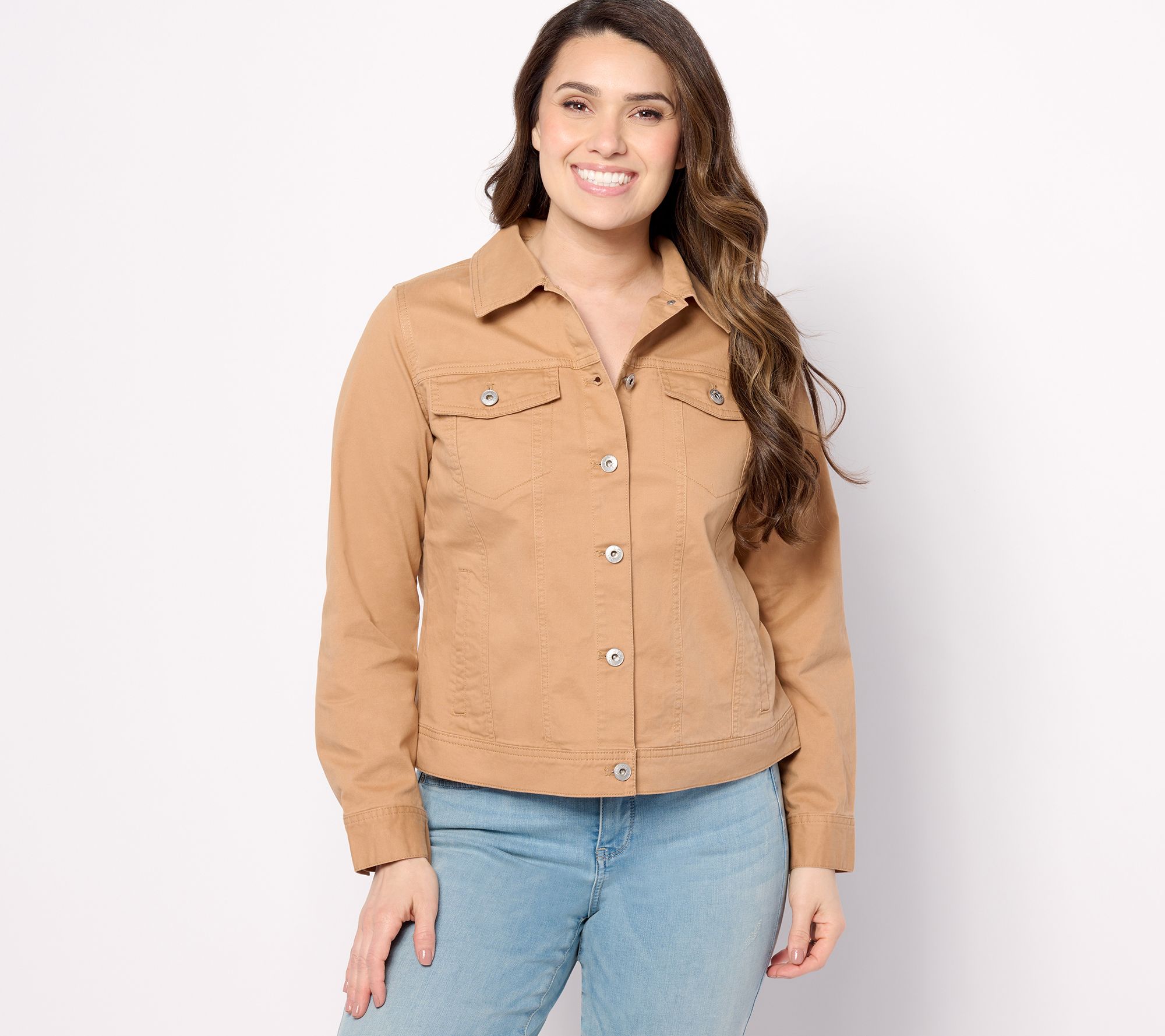 "As Is" Denim & Co. Easywear Twill Jacket with Pockets