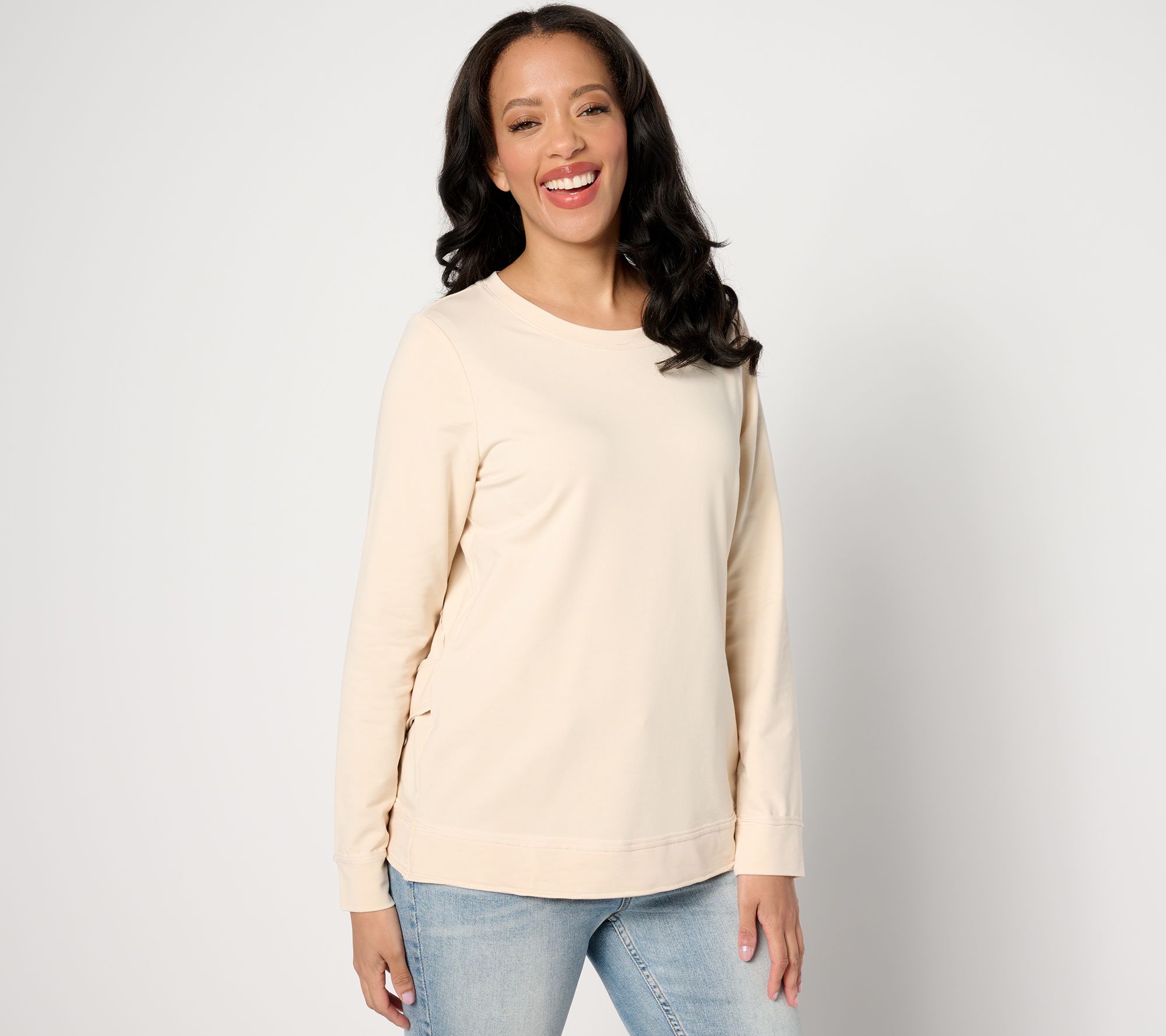 "As Is" AnyBody Lounge Beach Wash Long Sleeve Top
