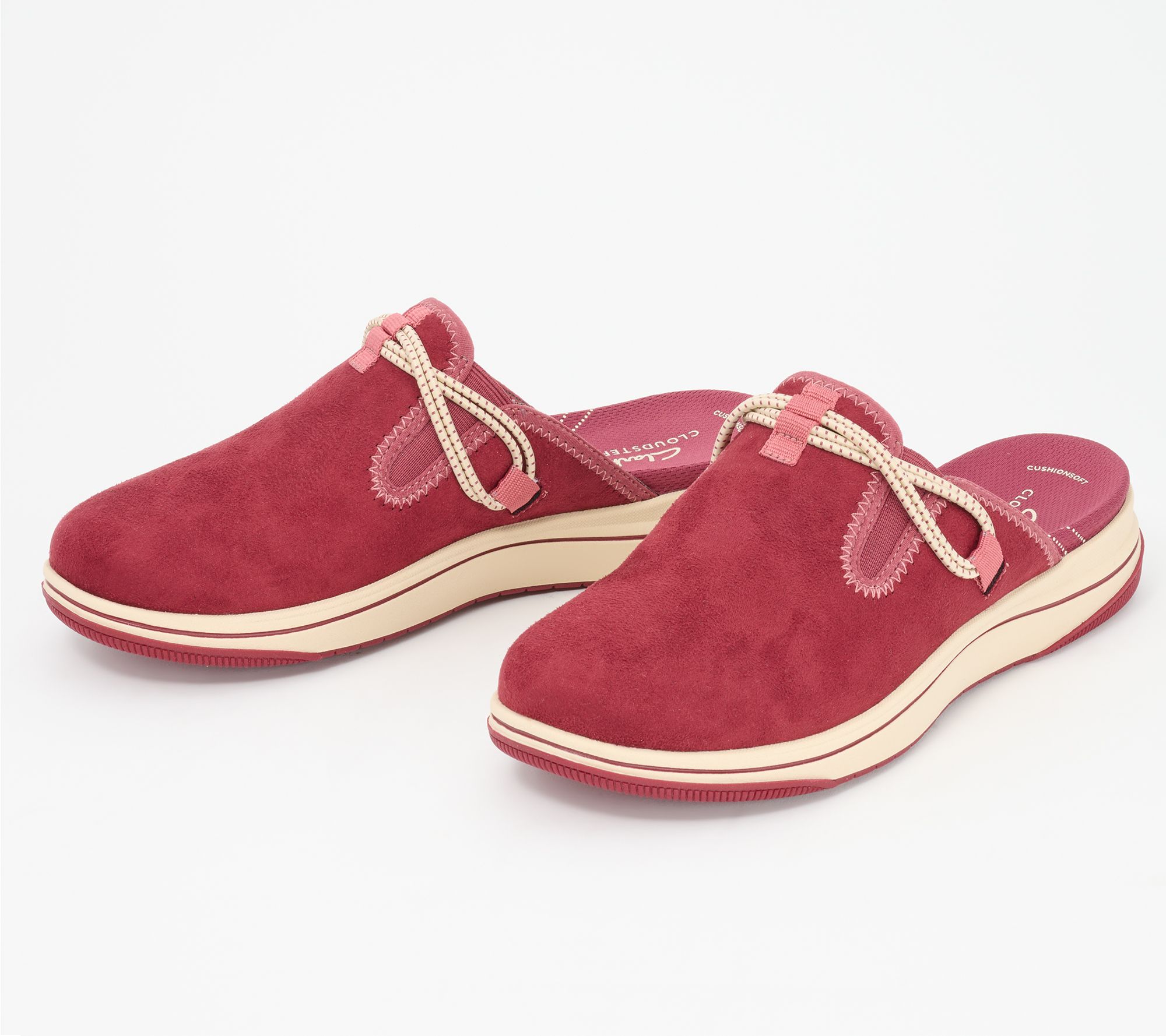 Clarks red fashion clogs