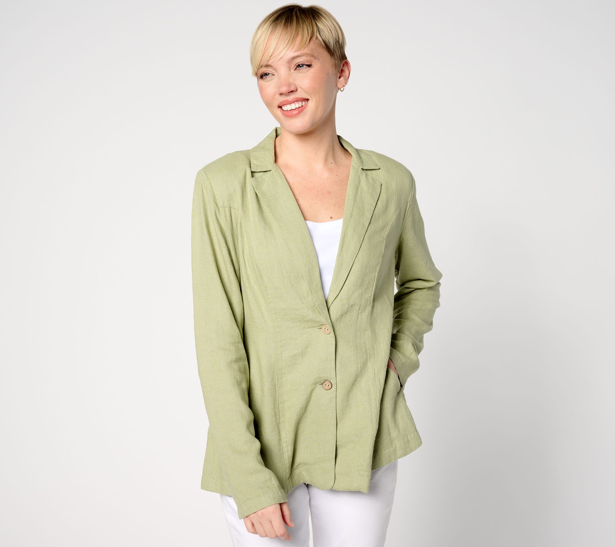 "As Is" Denim & Co. Naturals Linen Blend Blazer