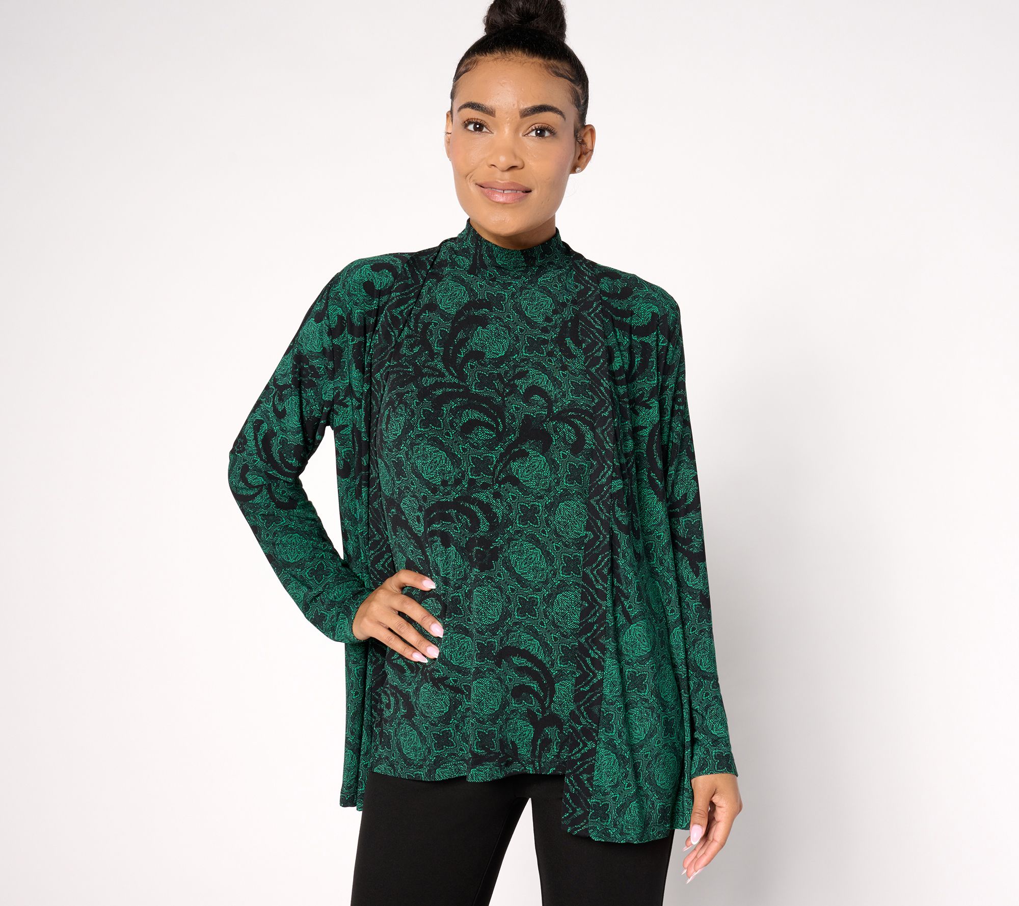 Susan Graver Petite Printed Liquid Knit Cardigan & Tank Set