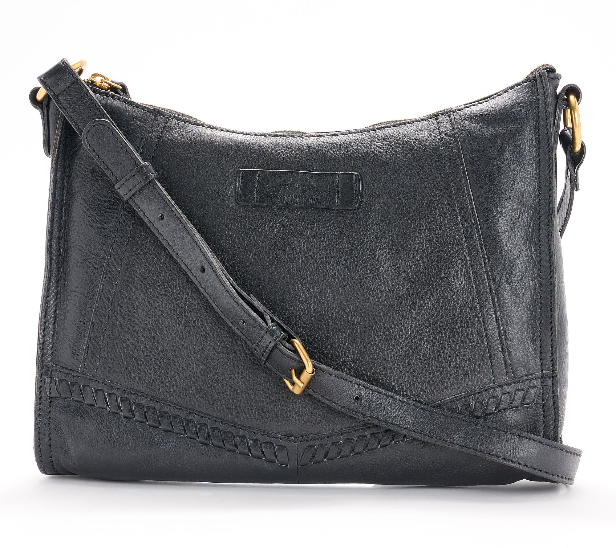 American Leather Co Greenwood Top Zip Leather Crossbody