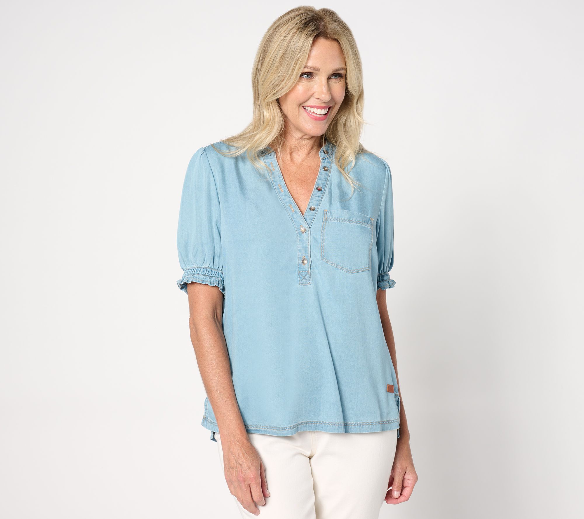 "As Is" Peace Love World Lyocell Short Sleeve Shirt