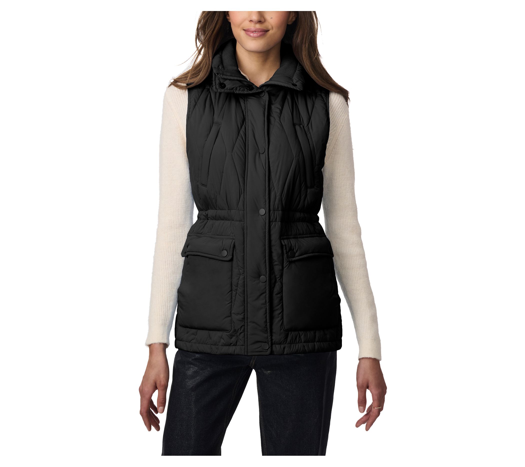 Bernardo Lightweight Anorak Style Vest with Detachable Hood