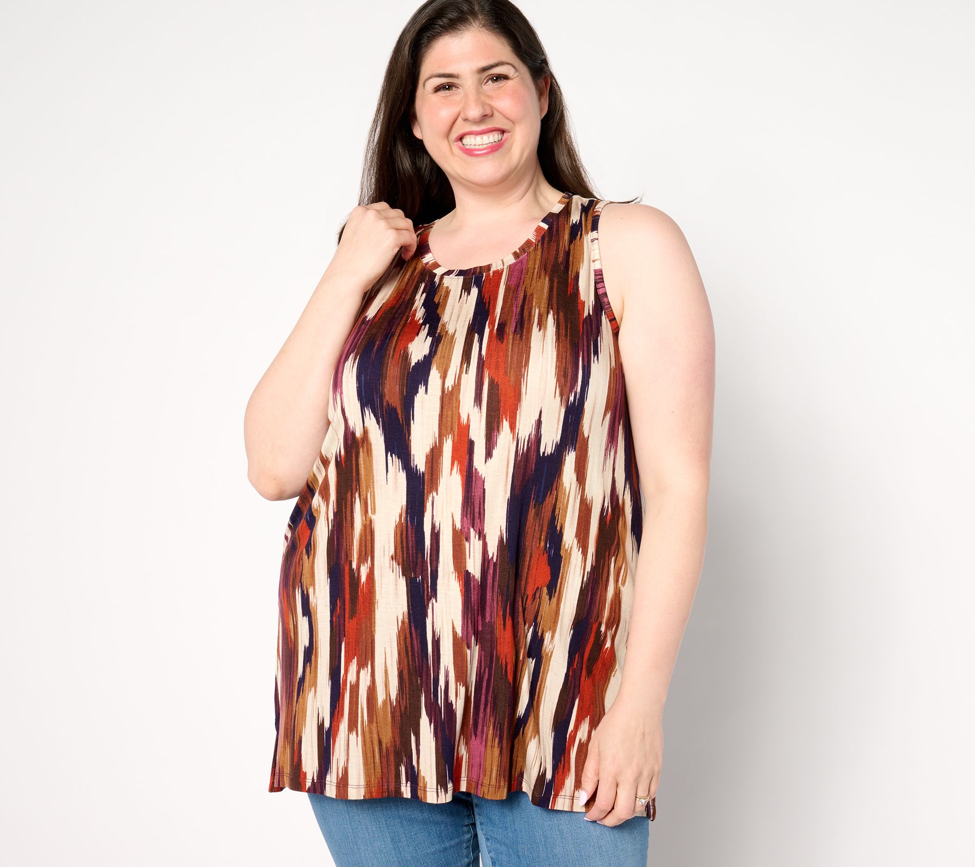 "As Is" LOGO Layers by Lori Goldstein Scoop Neck Tank with Side Slits