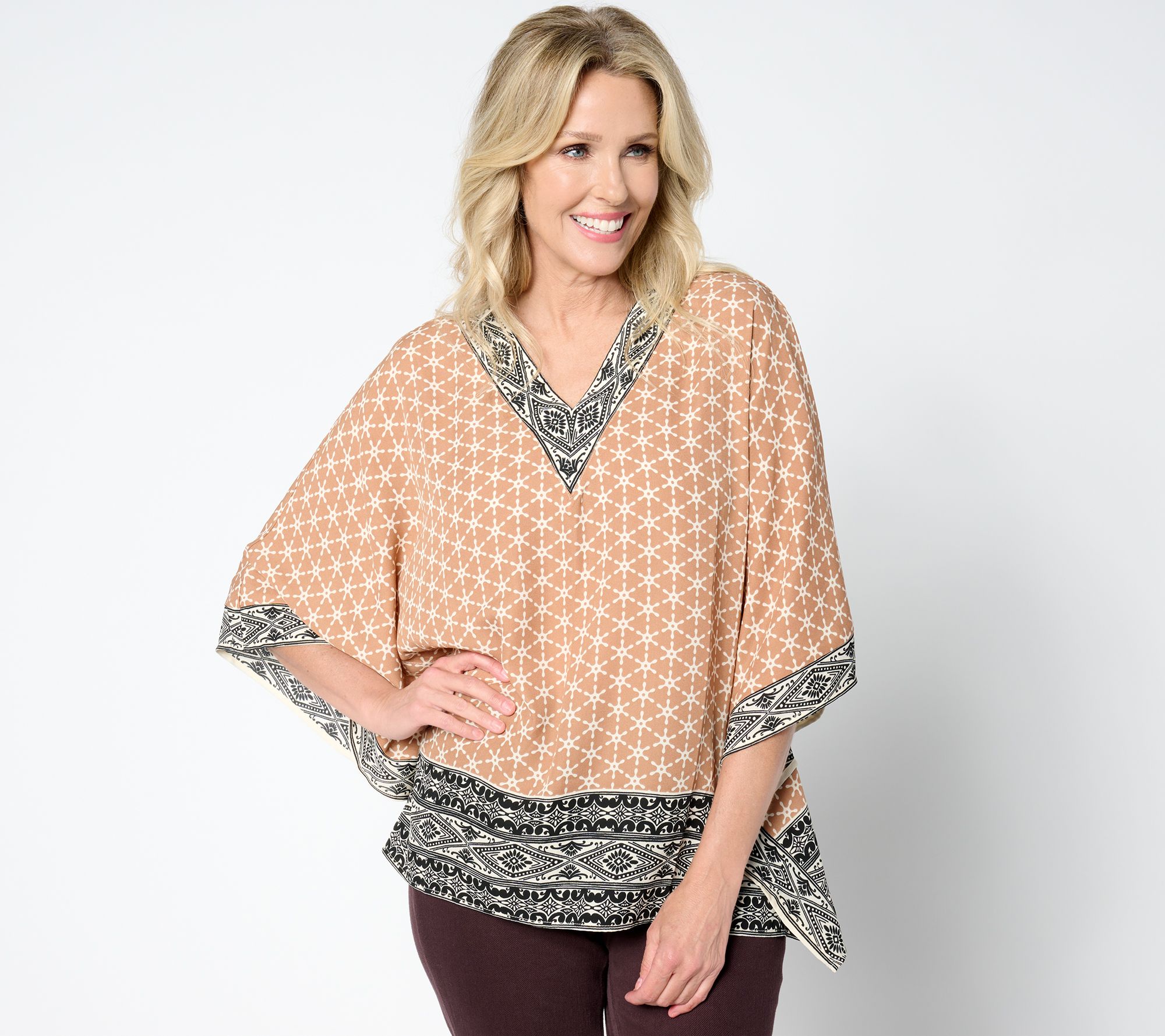 "As Is" Belle by Kim Gravel Tribal Fusion Mixed Print Poncho