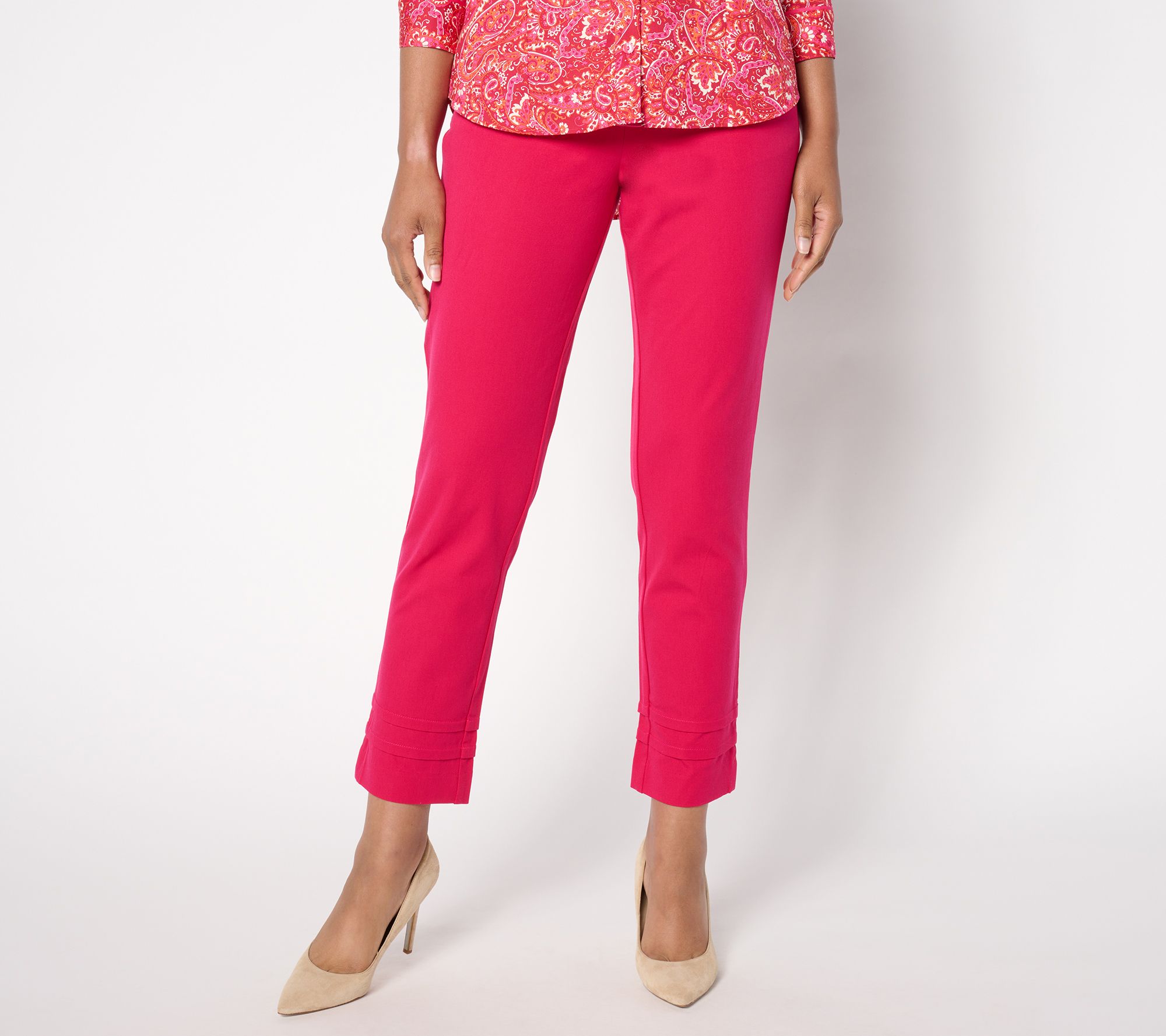 "As Is" Isaac Mizrahi Live! Petite 24/7 Straight Ankle Length Pants