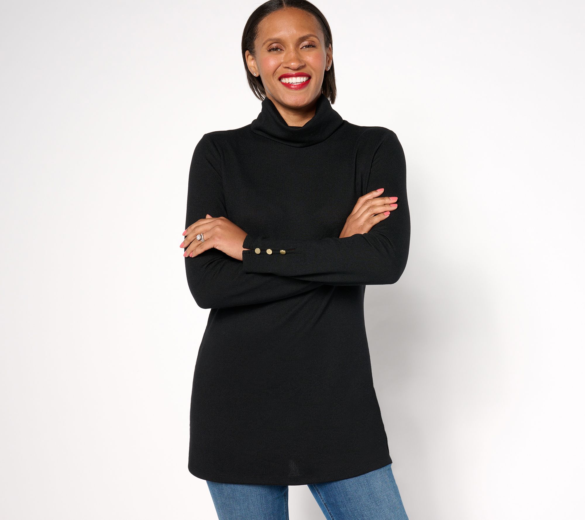 "As Is" Denim & Co. Essentials Reg Heavenly Jersey Tunic