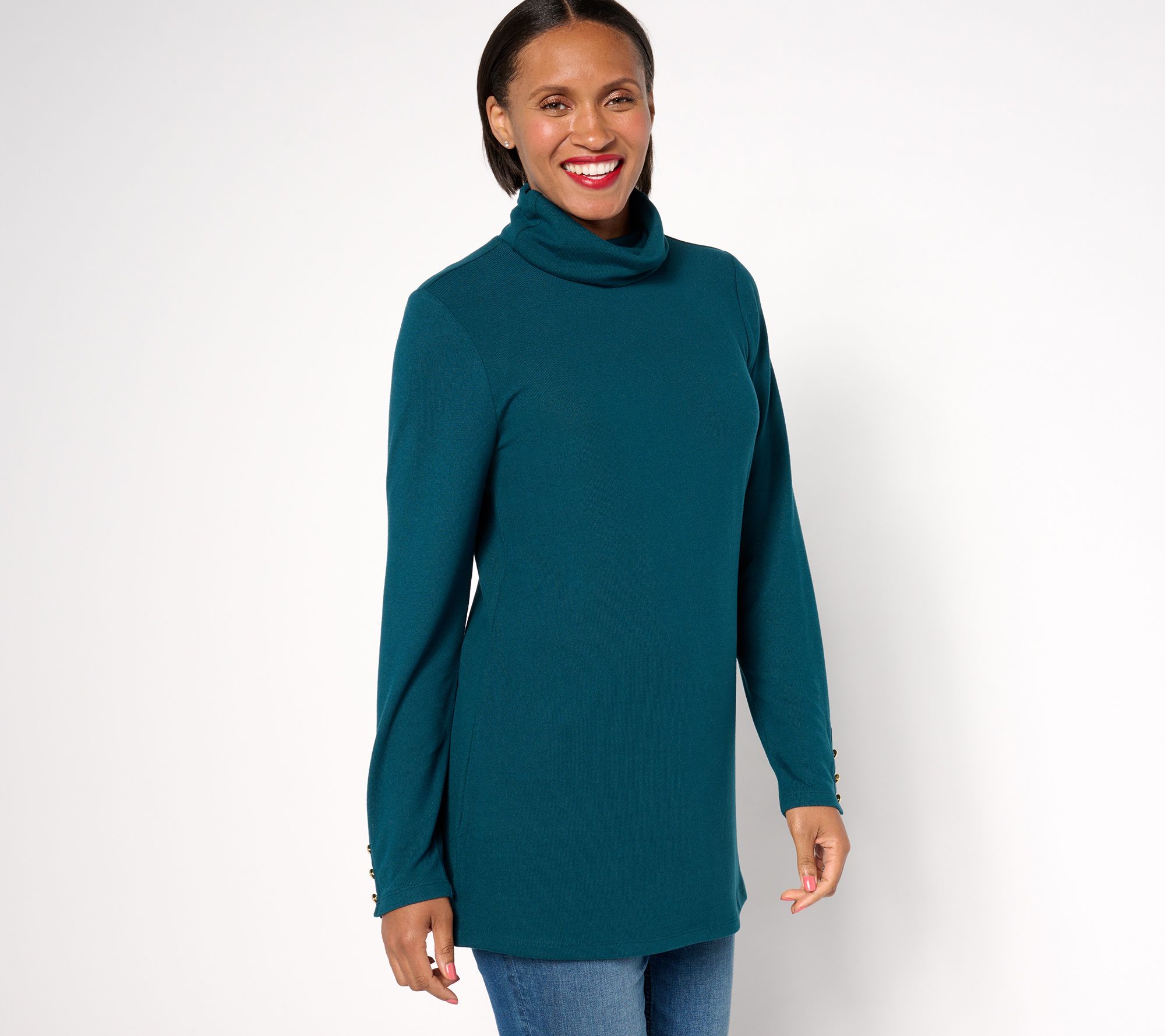 "As Is" Denim & Co. Essentials Reg Heavenly Jersey Tunic