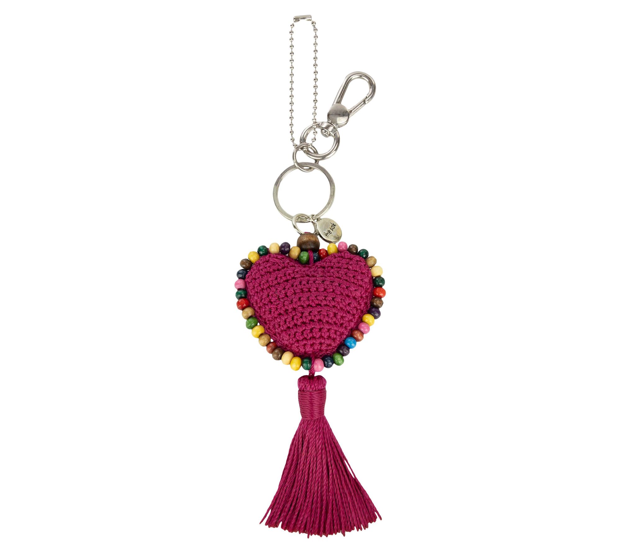 The Sak Back to Bali Crochet Small Heart DangleBag Charm