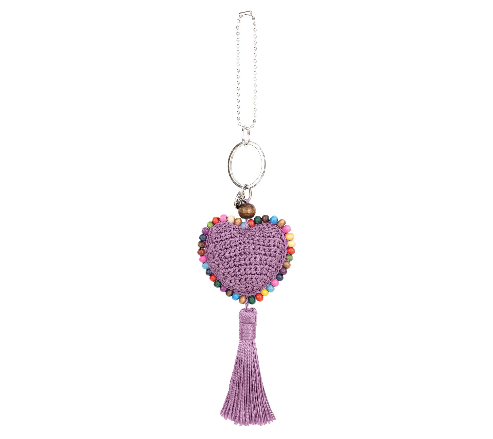 The Sak Back to Bali Crochet Small Heart DangleBag Charm