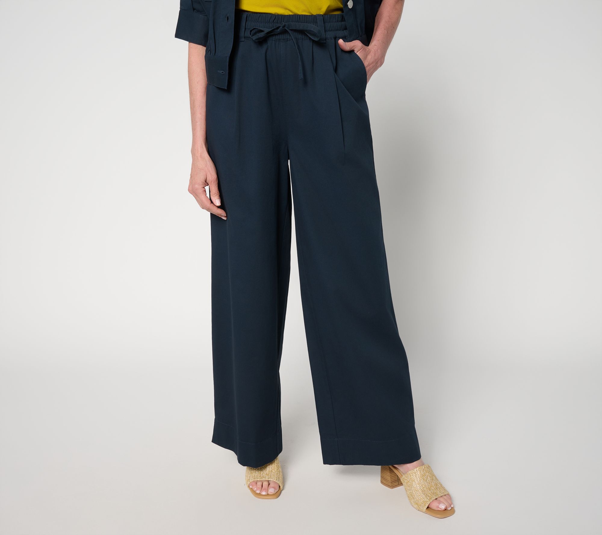 Carla Rockmore Collection Petite Stretch Twill Straight Leg Safari Pant