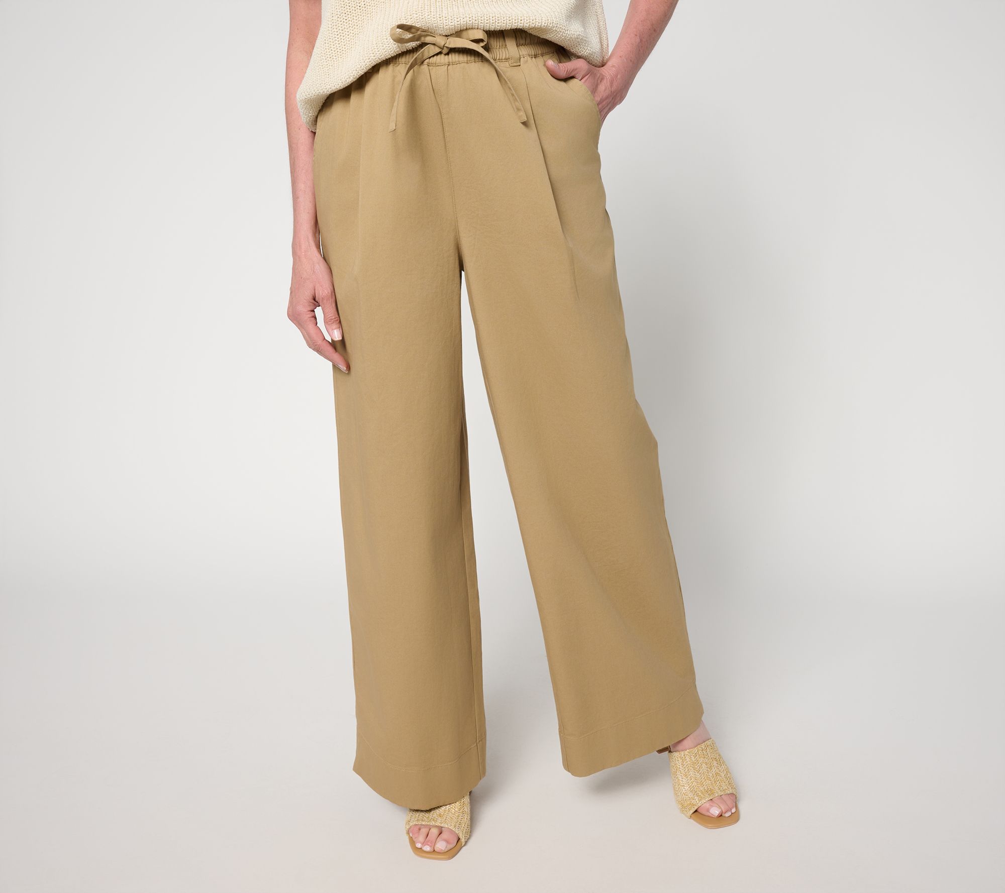 Carla Rockmore Collection Petite Stretch Twill Straight Leg Safari Pant