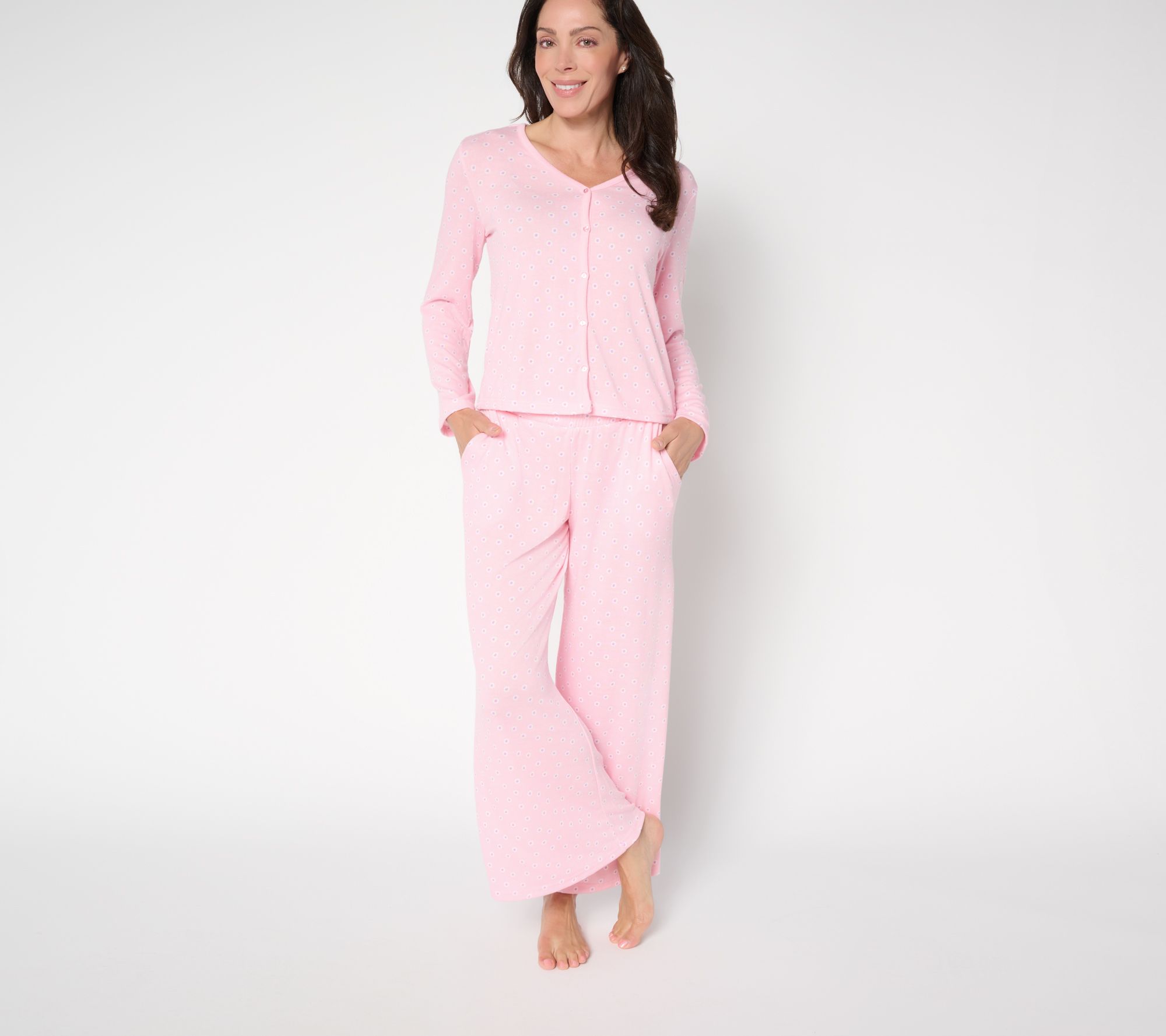 MUK LUKS Sweater Knit Cardigan and Wide Leg Lounge Set