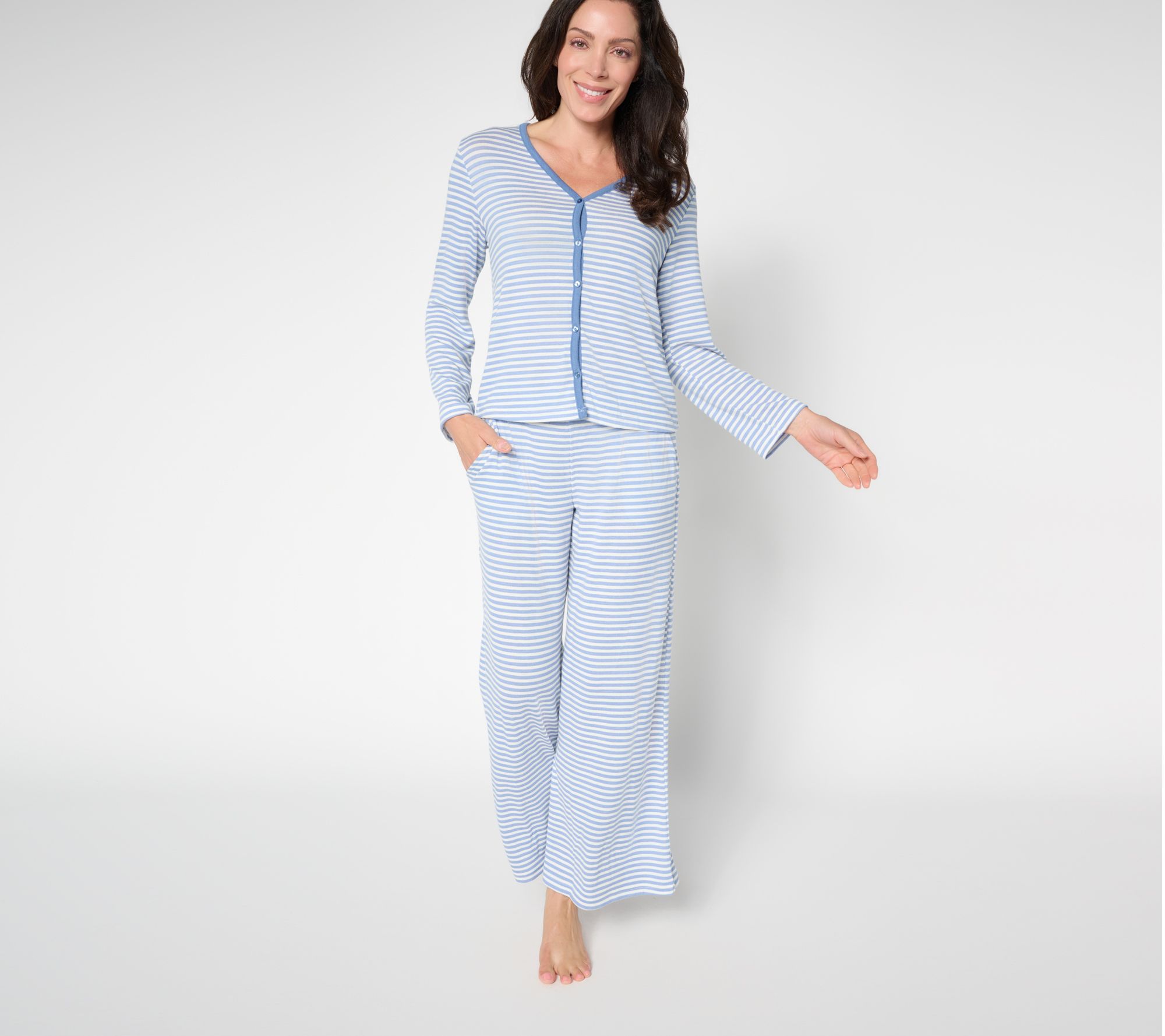 MUK LUKS Sweater Knit Cardigan and Wide Leg Lounge Set