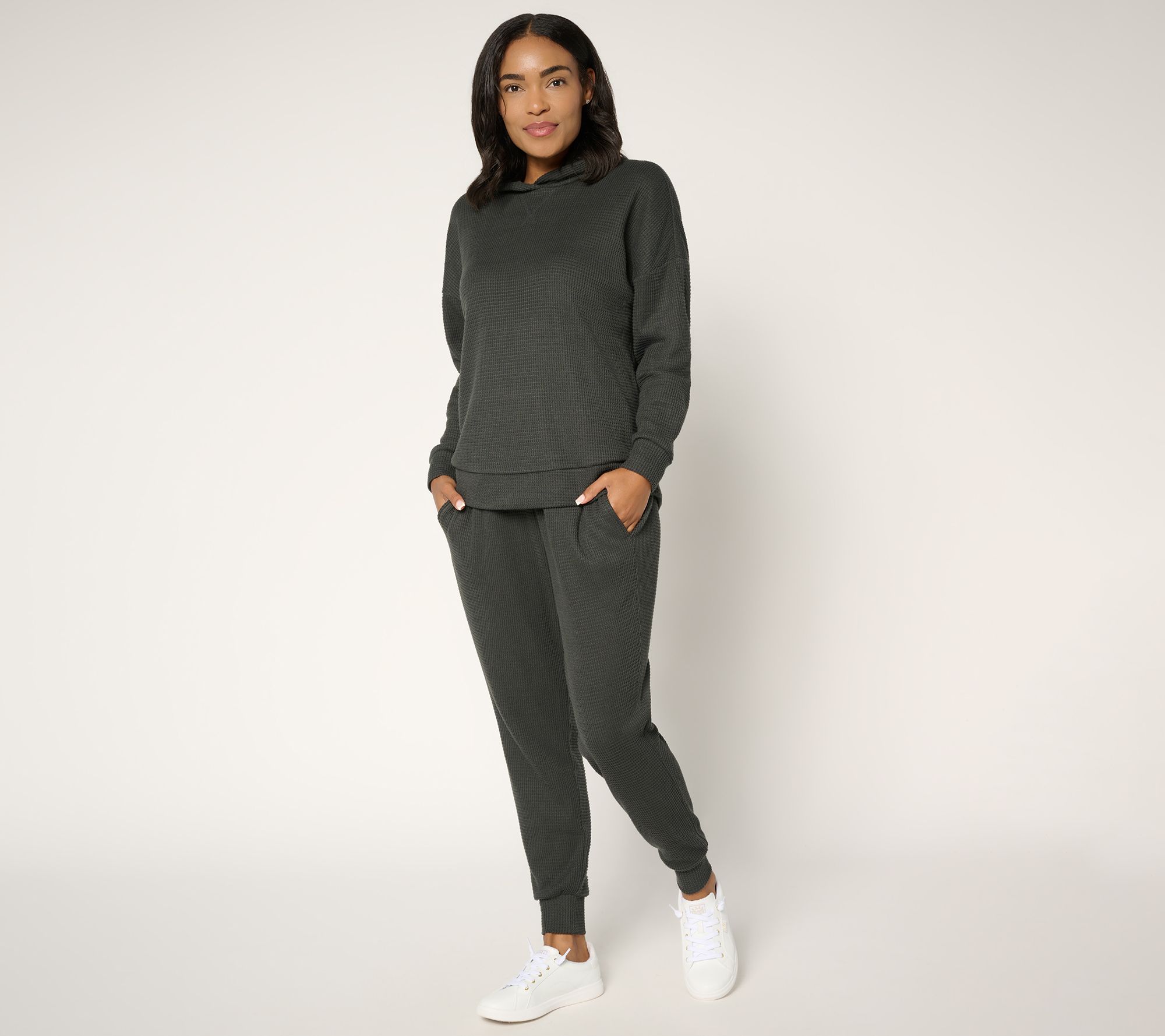 Berkshire Homewear Waffle Knit Hooded Lounge Set