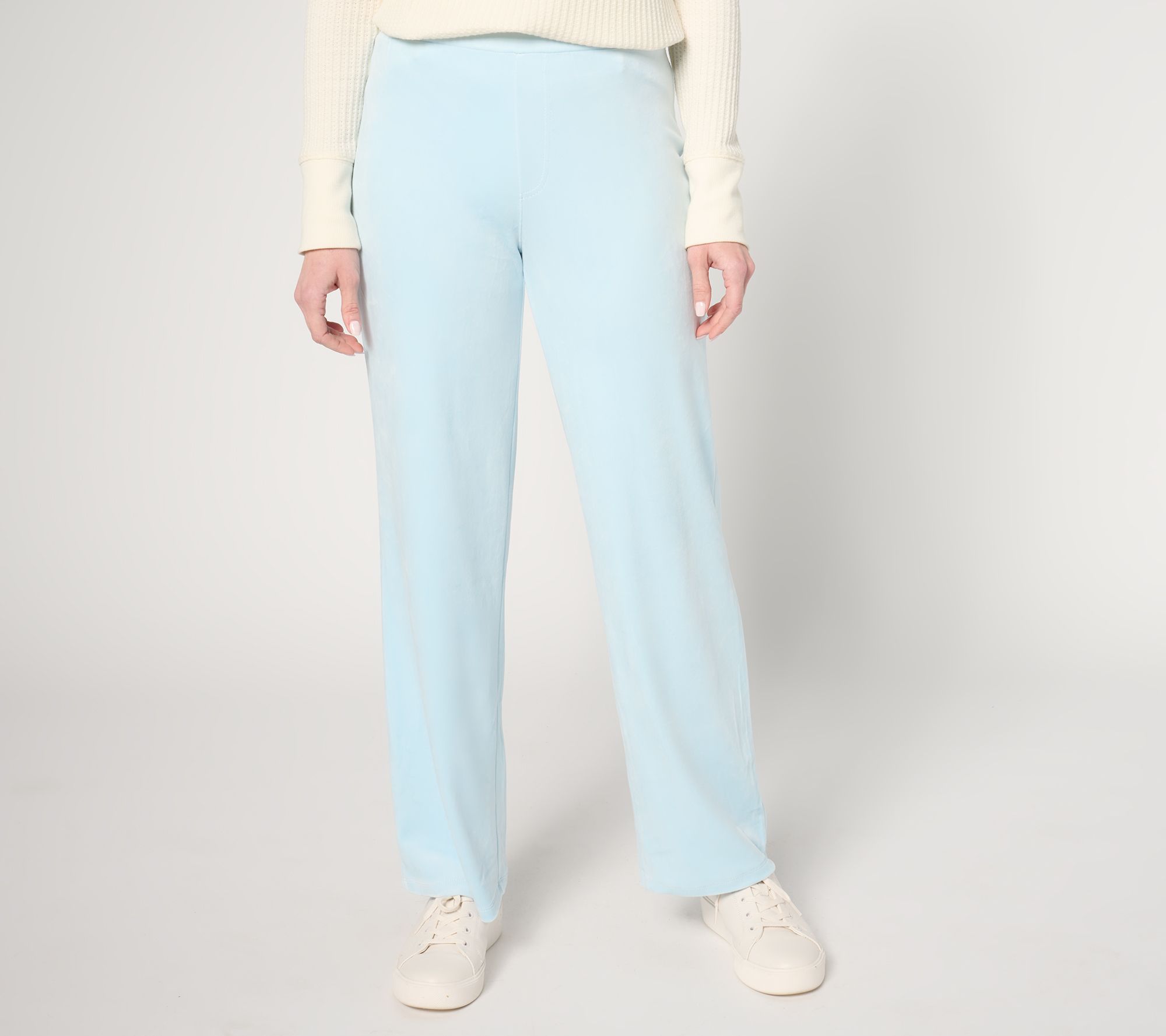 "As Is" by Stacy London Petite Plush Velour Wide Leg Pant