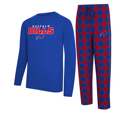 NFL Officially Licensed Men's Long Sleeve Tee Pajama Set