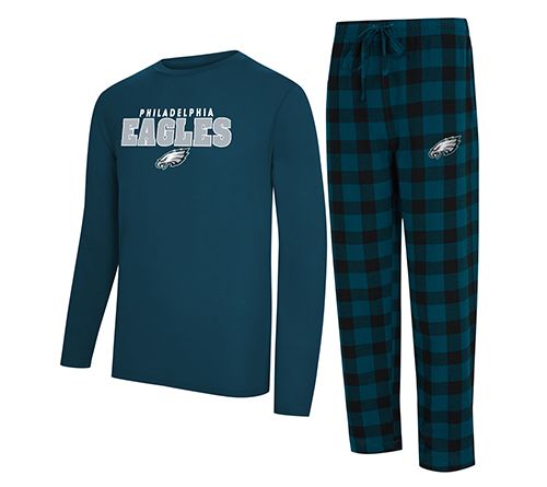 NFL Officially Licensed Men's Long Sleeve Tee Pajama Set