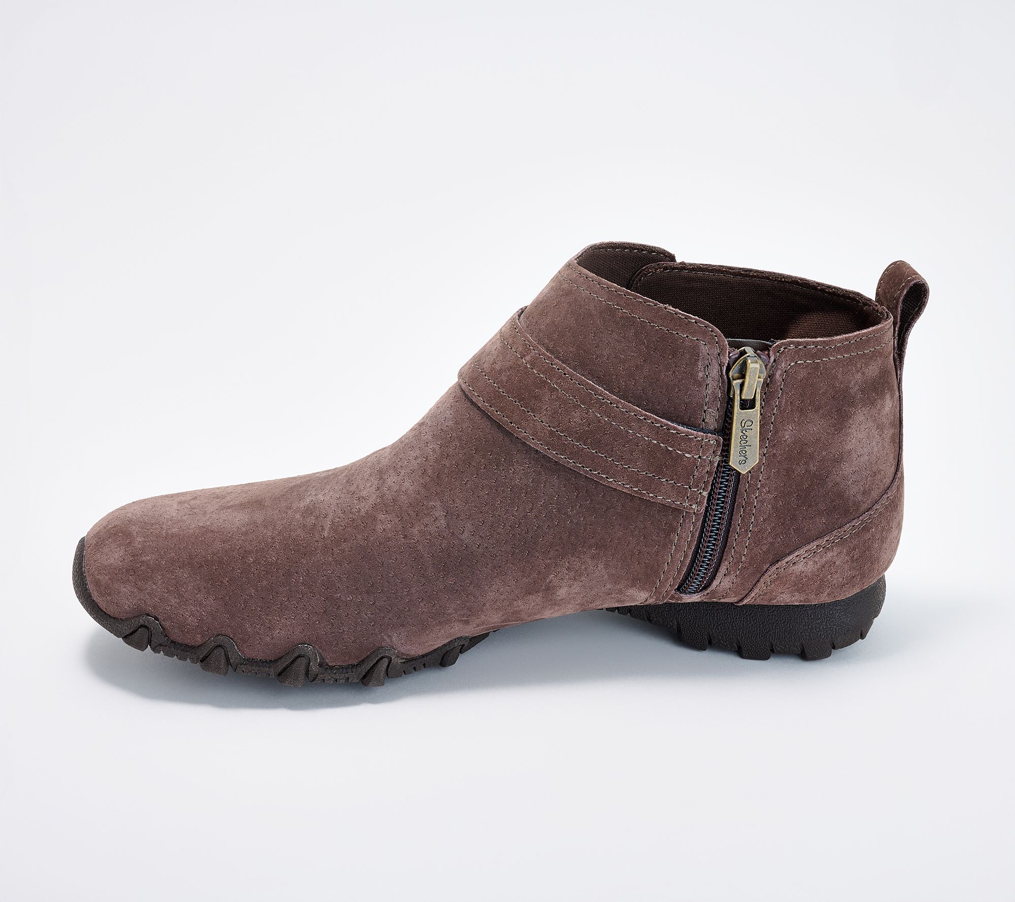 Skechers Bikers Lite Suede Side-Zip Booties