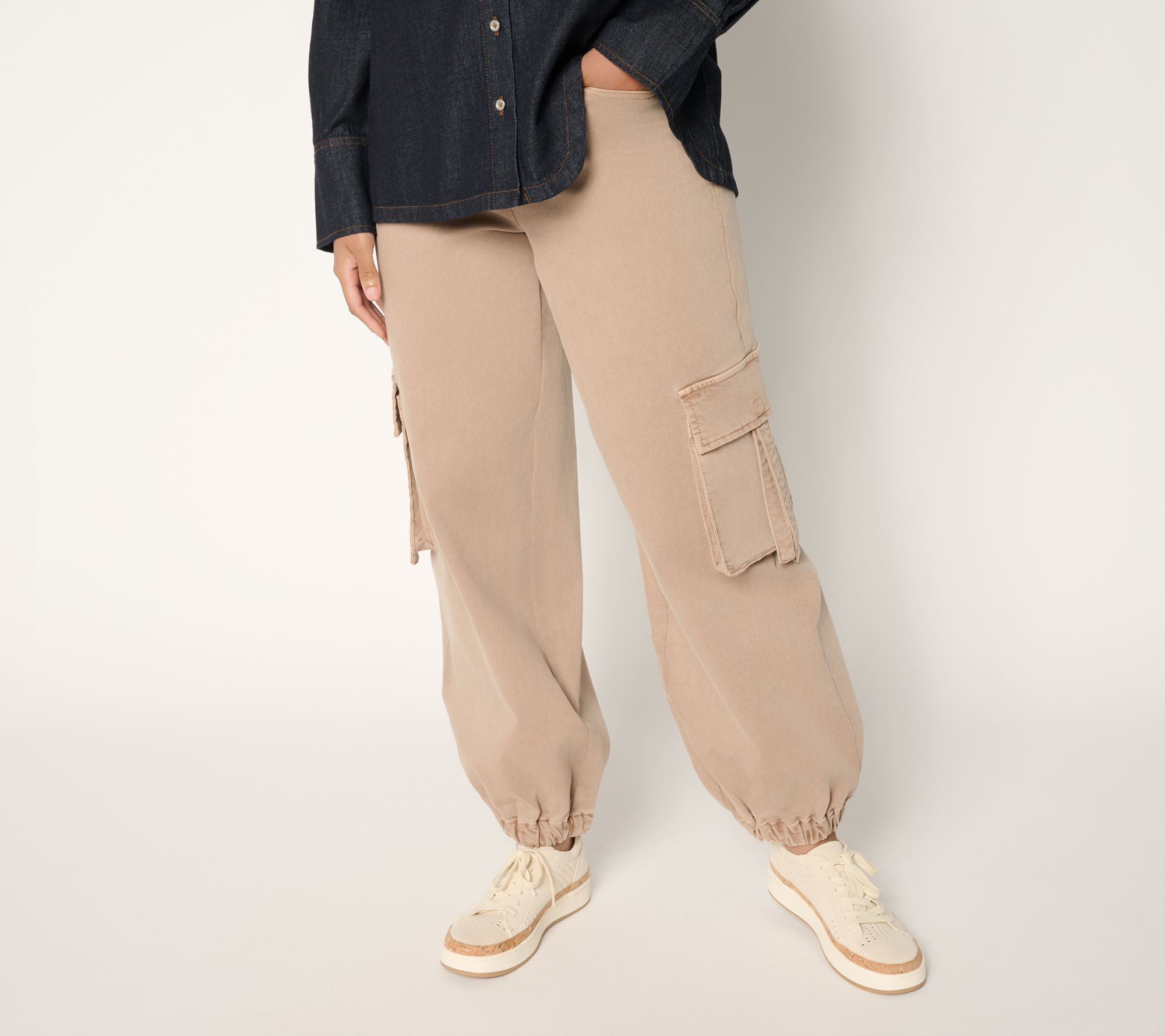 Peace Love World Black Label Regular Cargo Denim Ankle Jeans