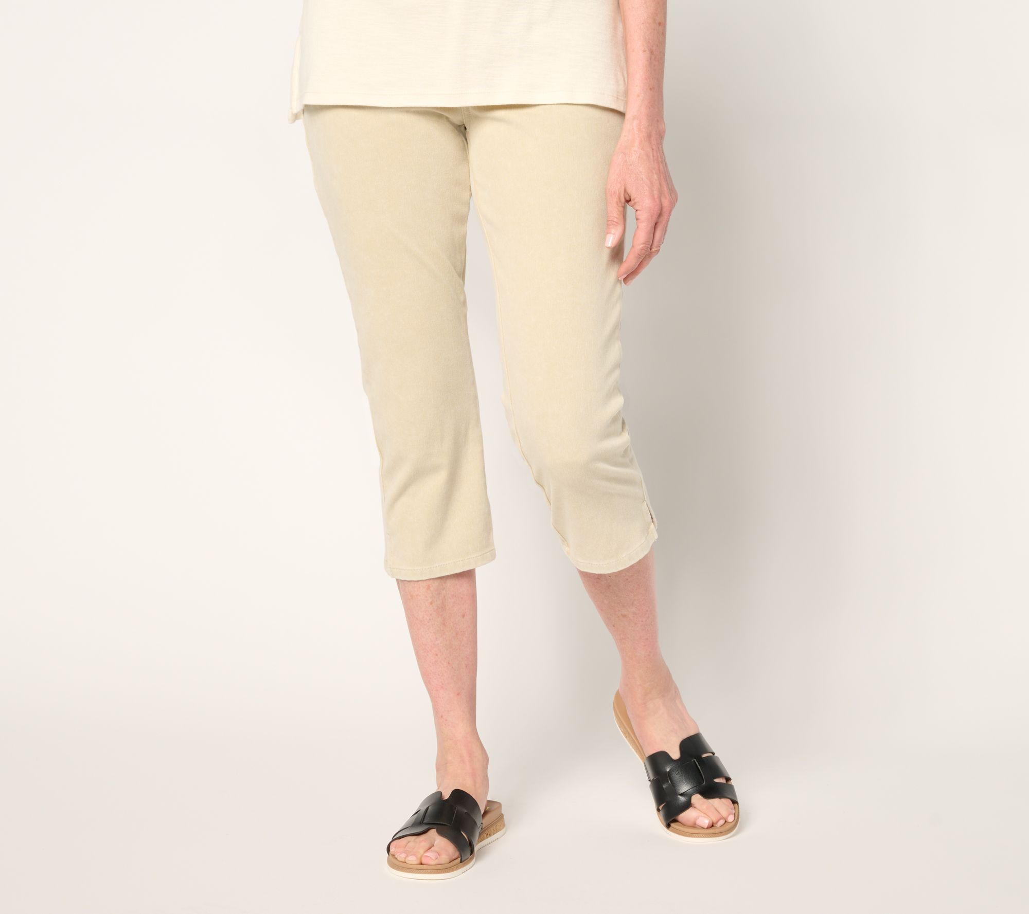 "As Is" Belle by Kim Gravel Petite Delray Denim Capri Pant