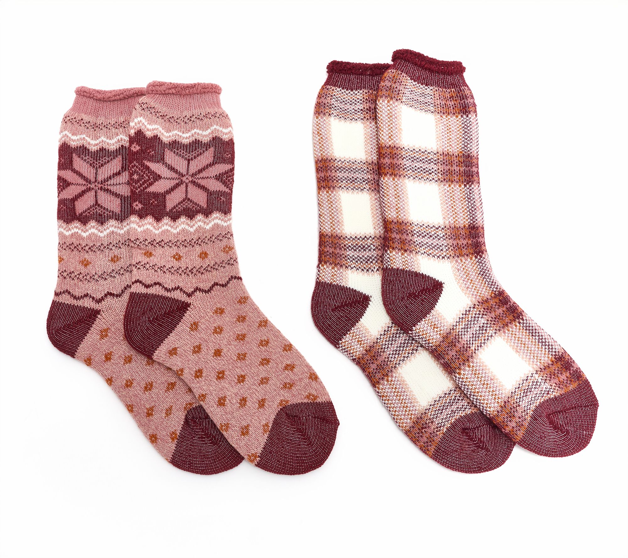 MUK LUKS Set of 2 Tall Heat Retainer Cozy Socks