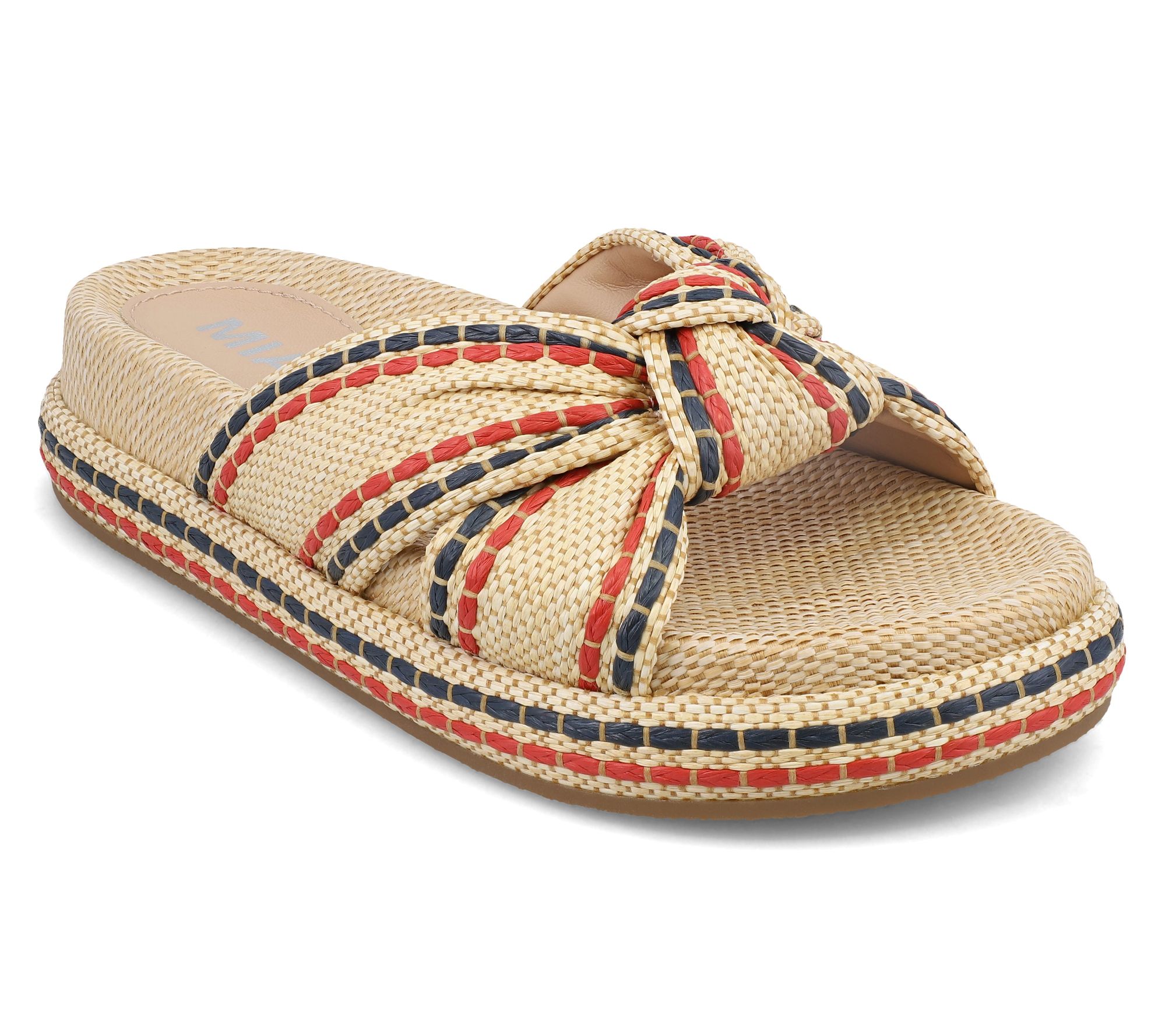 MIA Shoes Raffia Slide Sandals - Giade