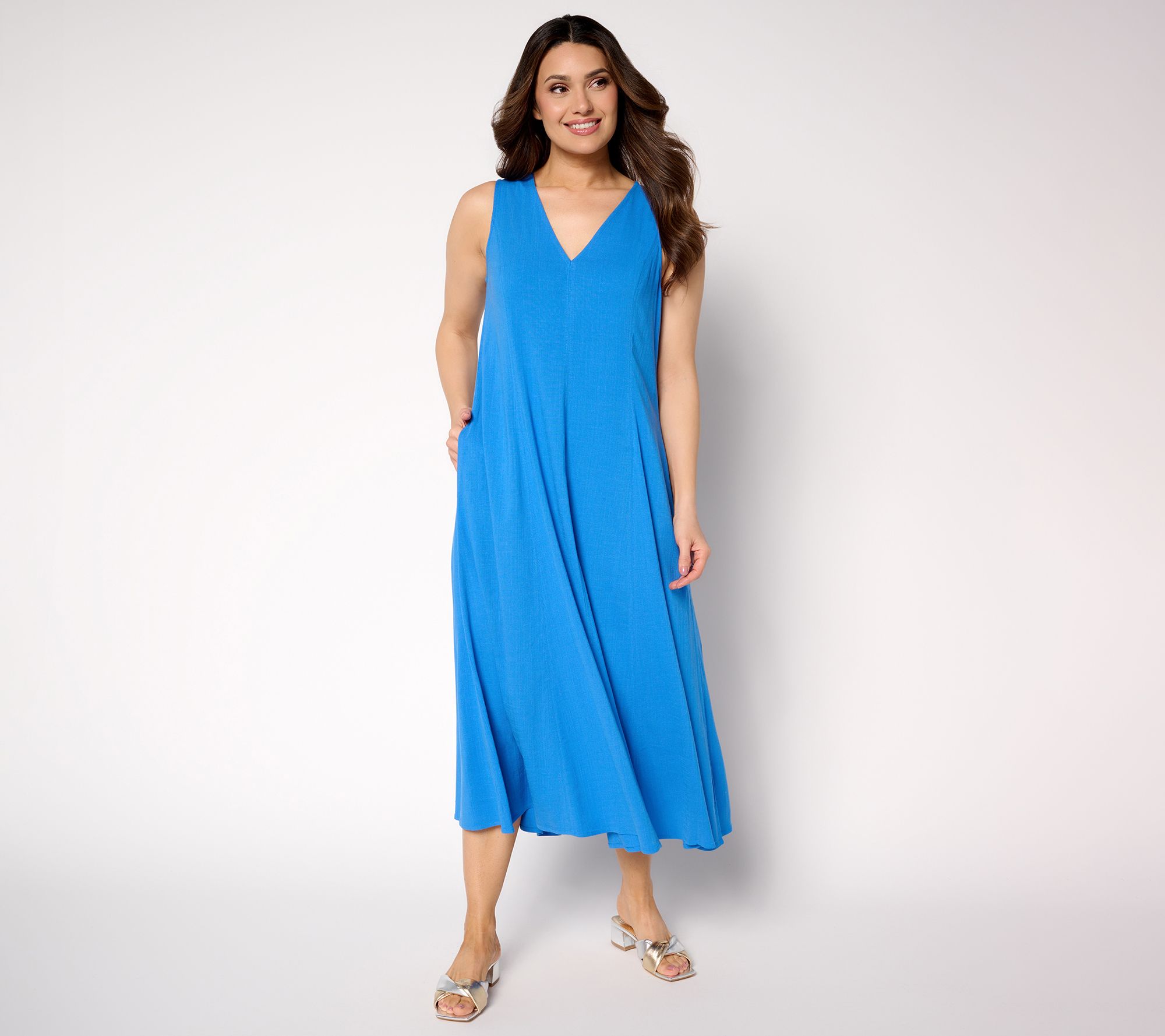 "As Is" Attitudes by Renee Regular Stretch Woven Midi Dress
