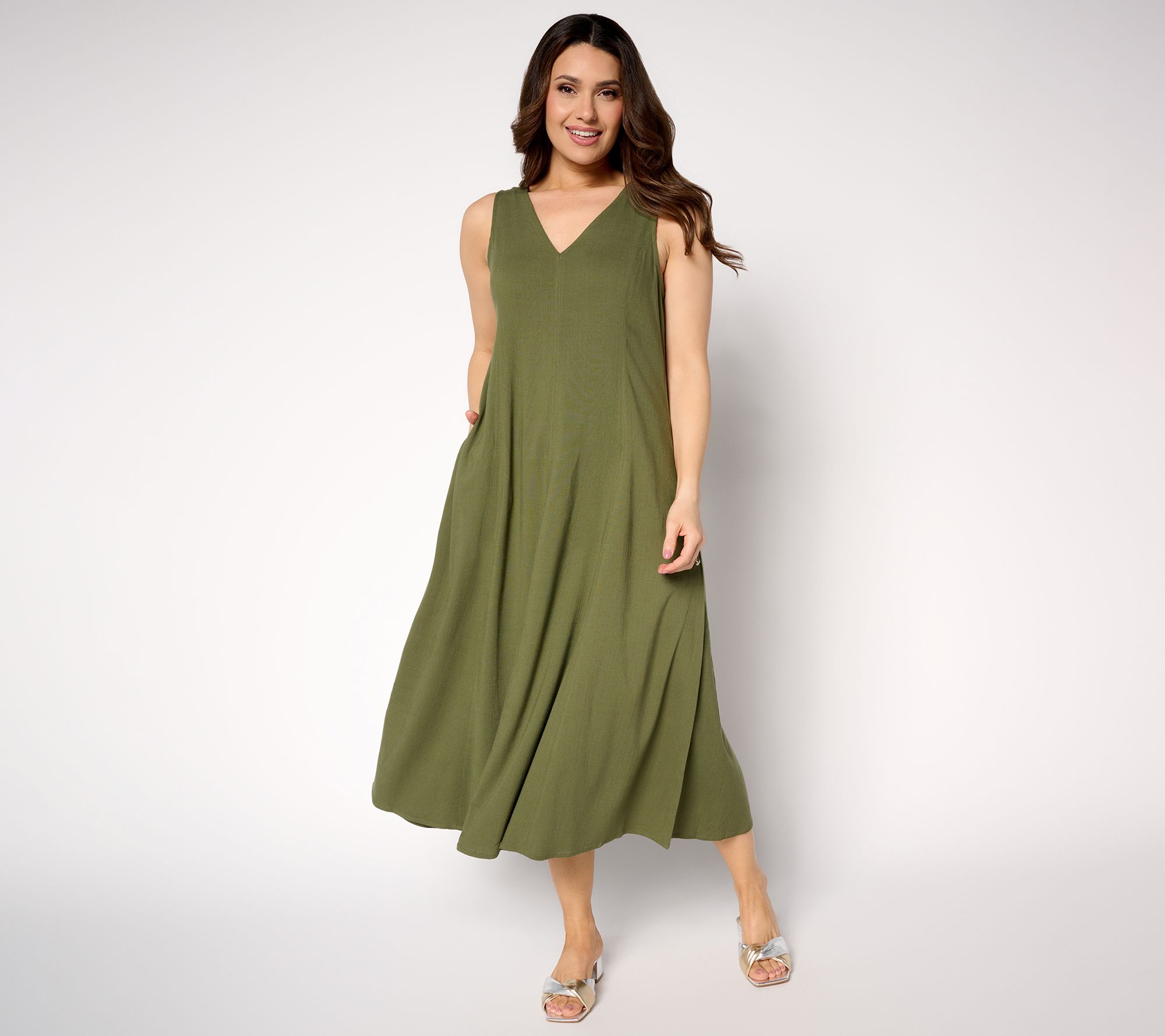 "As Is" Attitudes by Renee Regular Stretch Woven Midi Dress