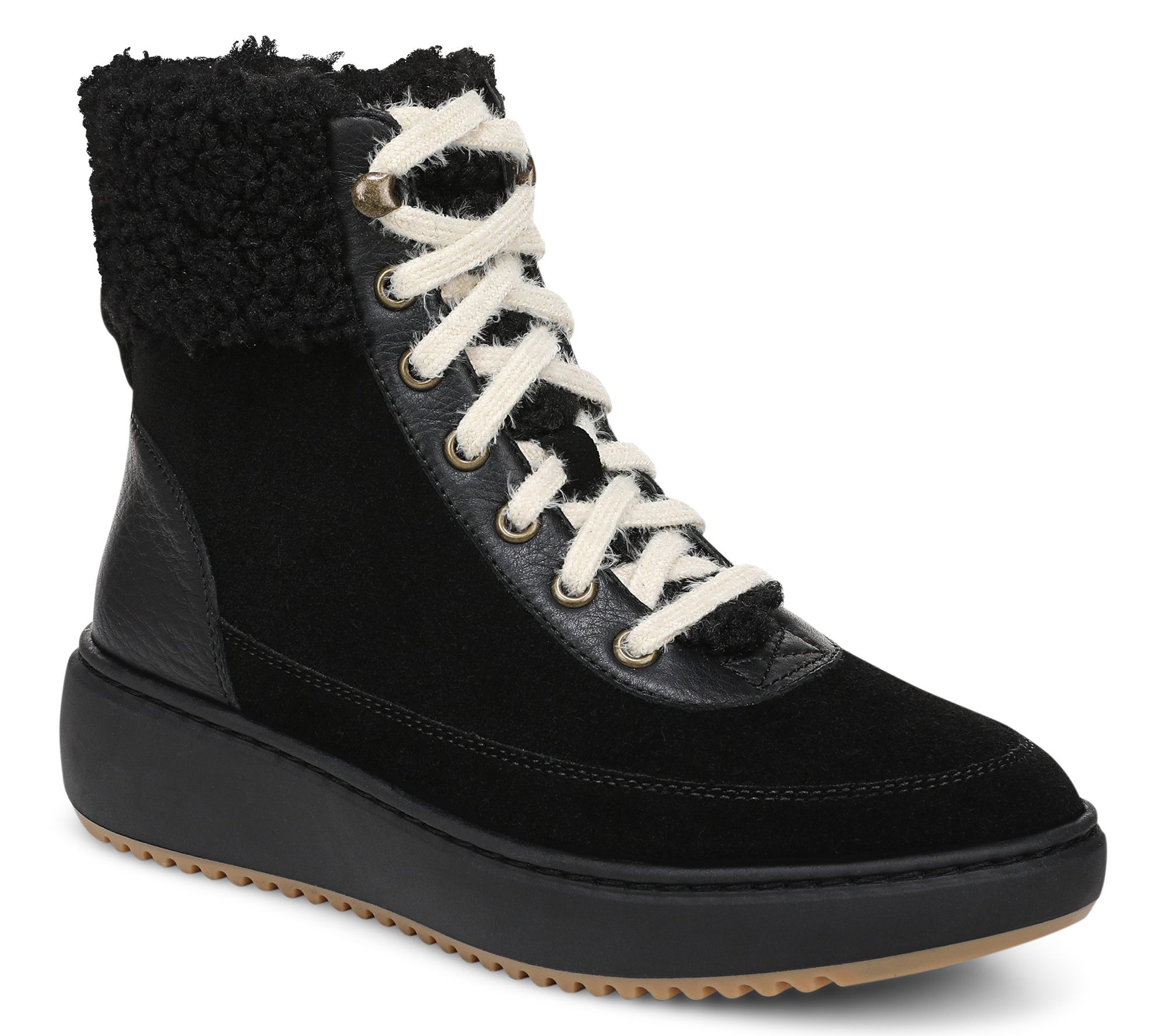 Vionic Suede or Textile Lace Up Ankle Boots - Olympia