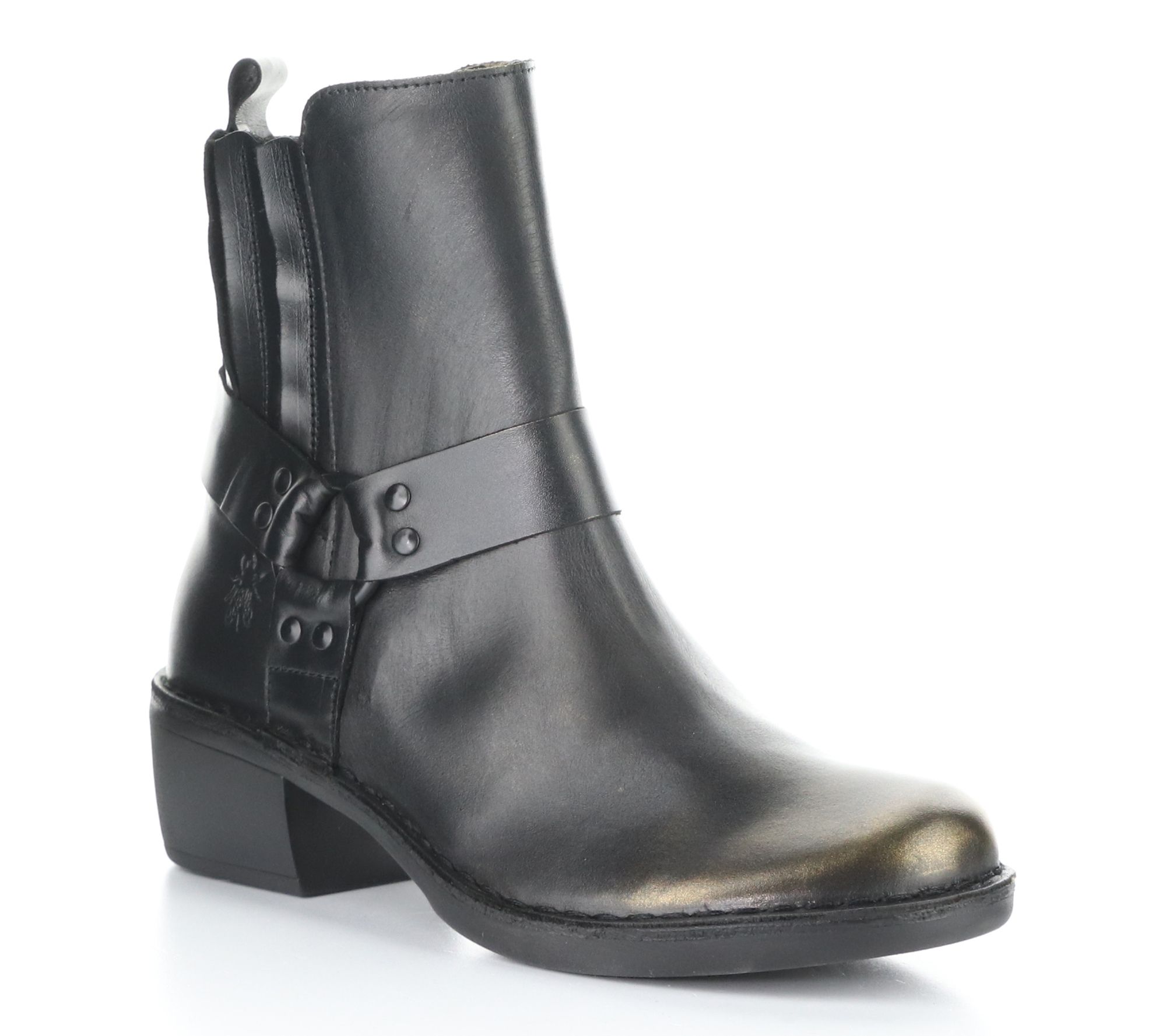 Fly London Clark Side Zip Leather Moto Boot