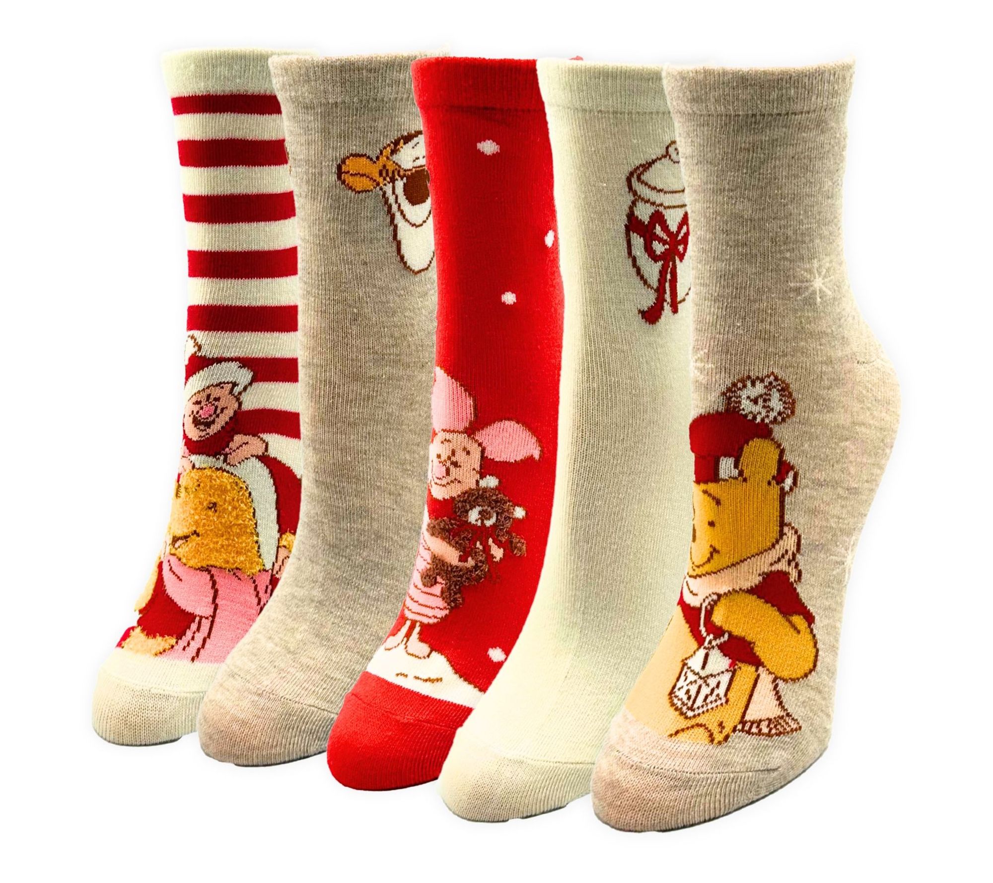 Holiday Character Set of 5 Festive Capri Socks