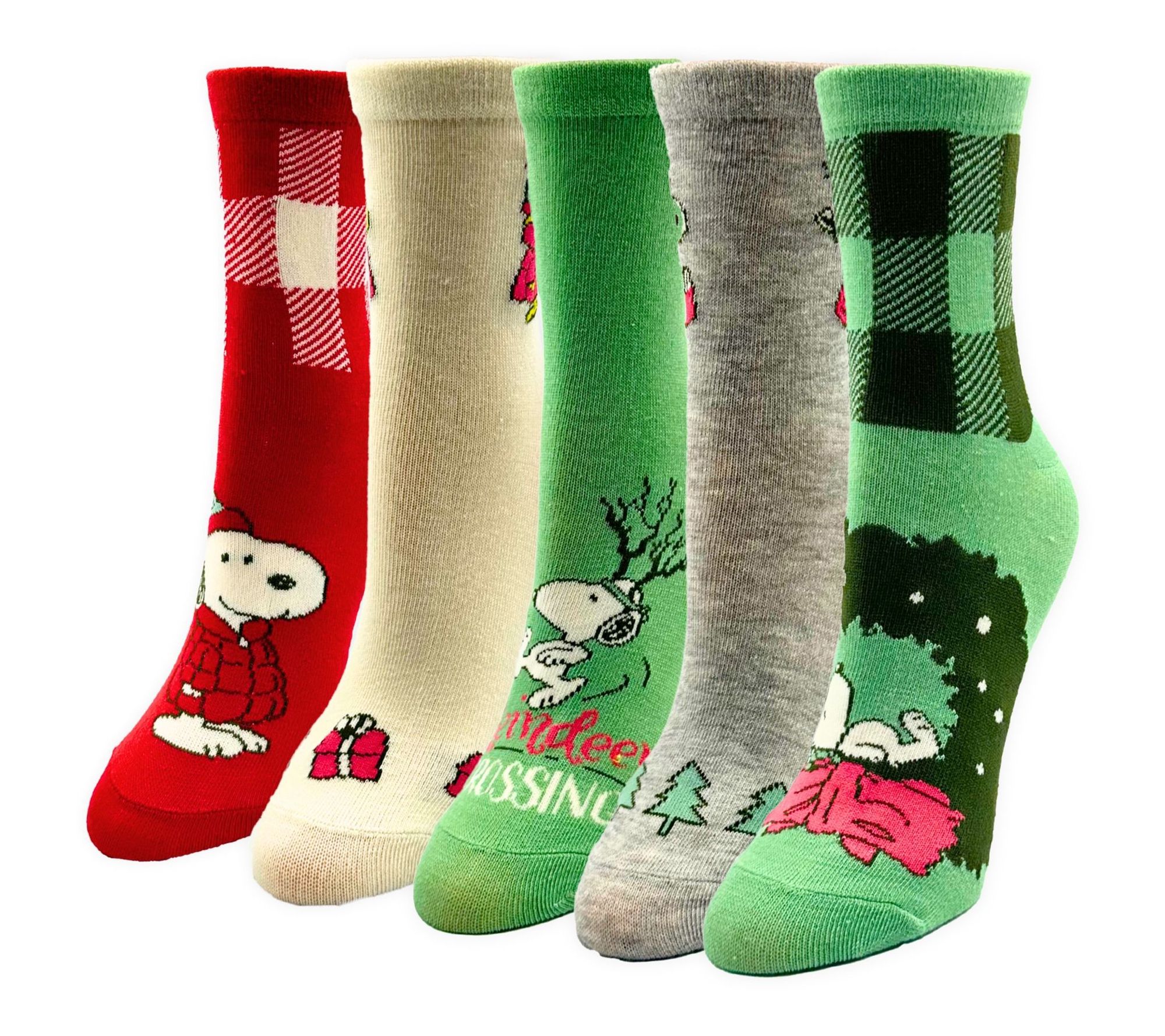 Holiday Character Set of 5 Festive Capri Socks