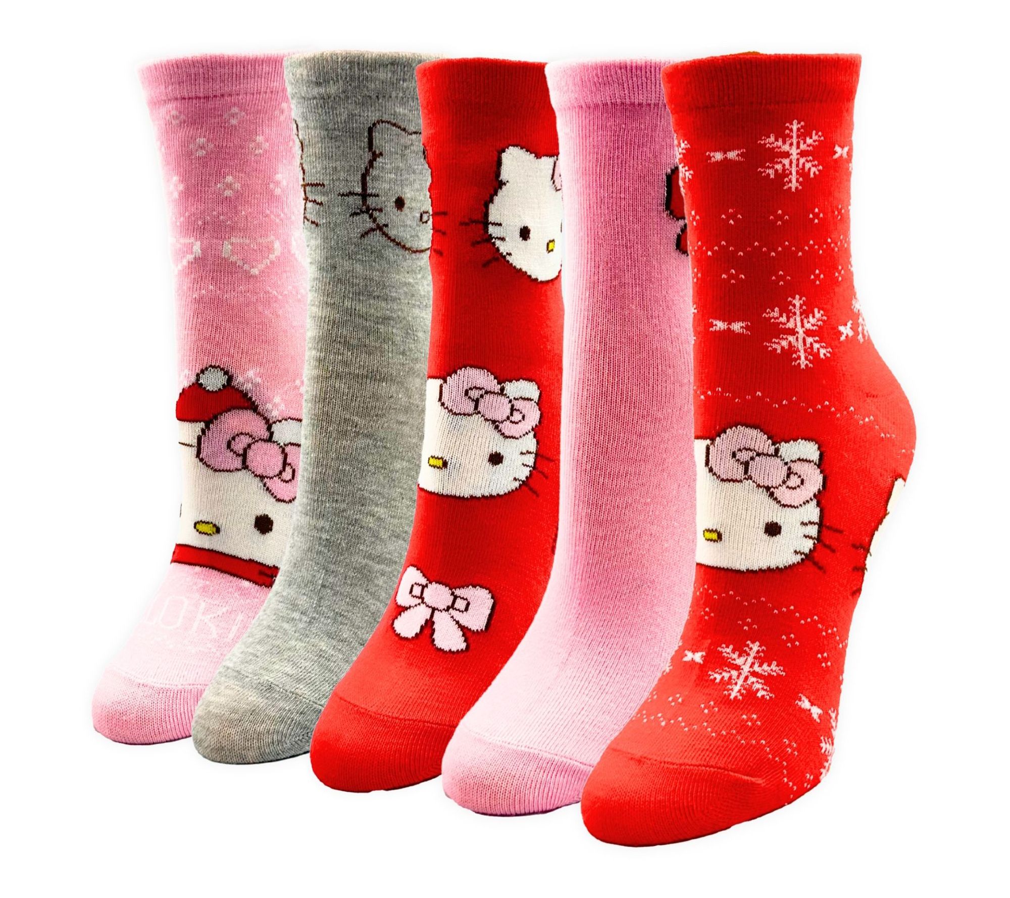 Holiday Character Set of 5 Festive Capri Socks