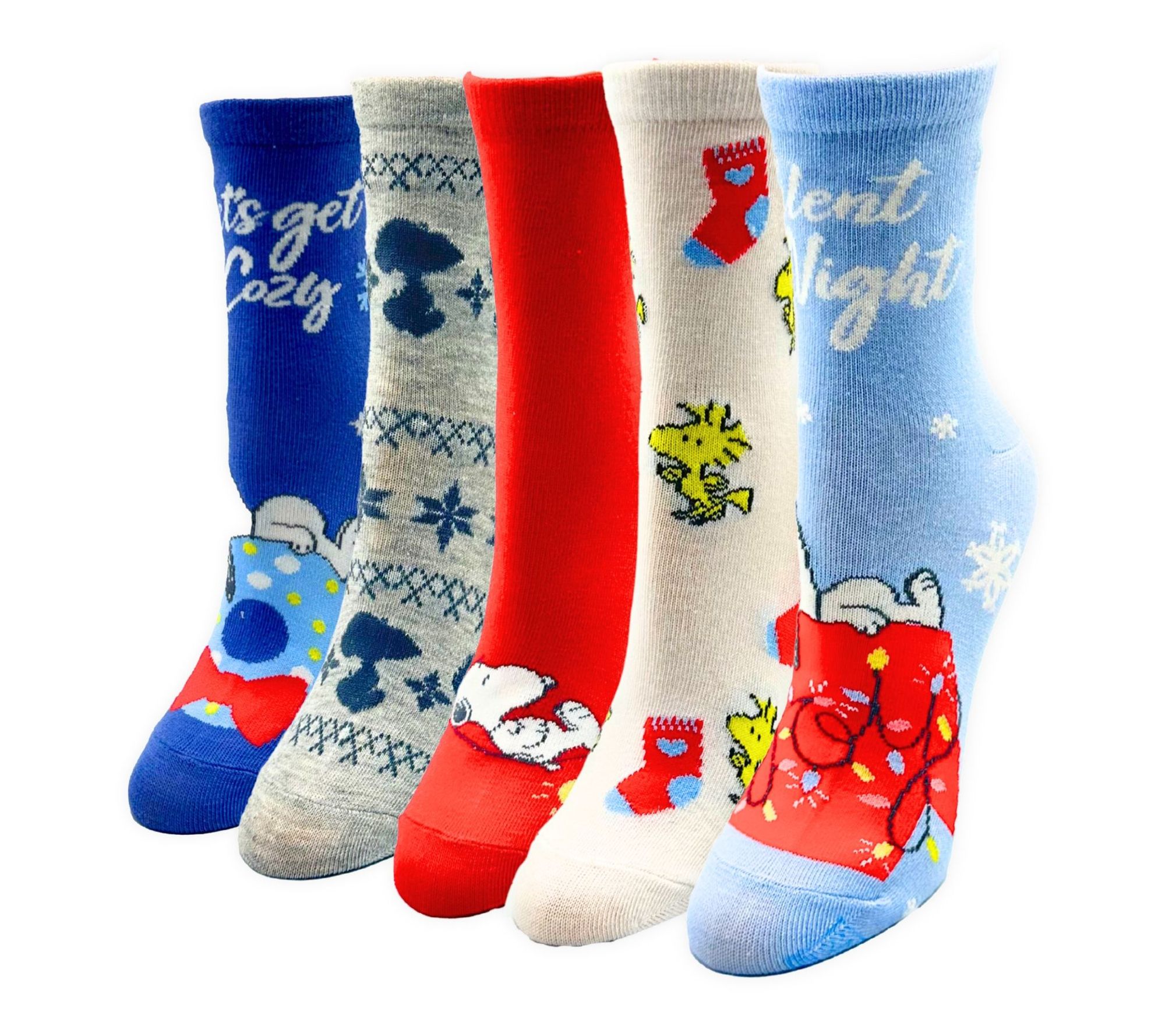 Holiday Character Set of 5 Festive Capri Socks